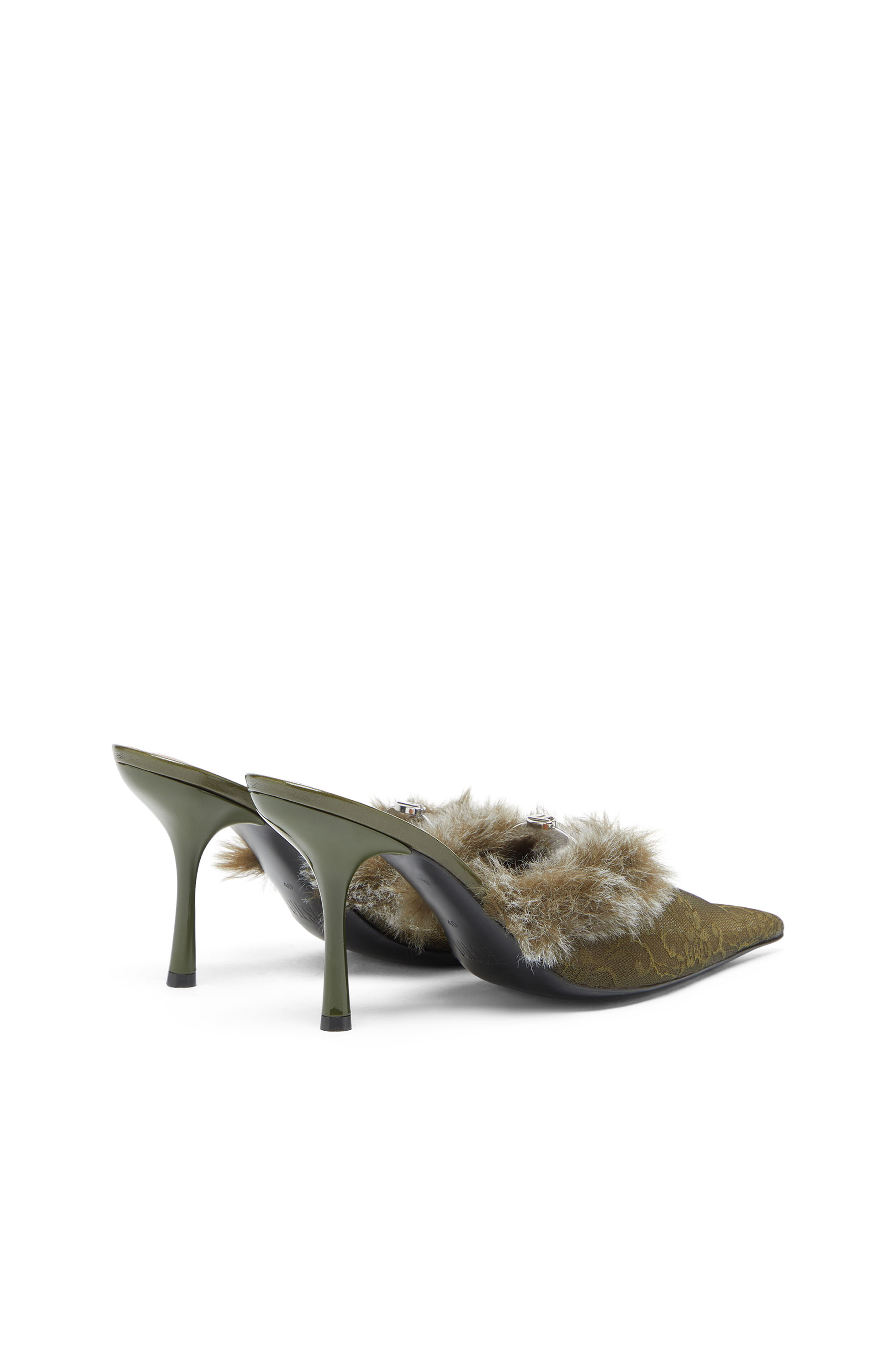 Diesel - D-JEWELS  MULE FUR 90, Woman's D-Ten&Half - Mules in nylon with fuzzy trim in null - 3