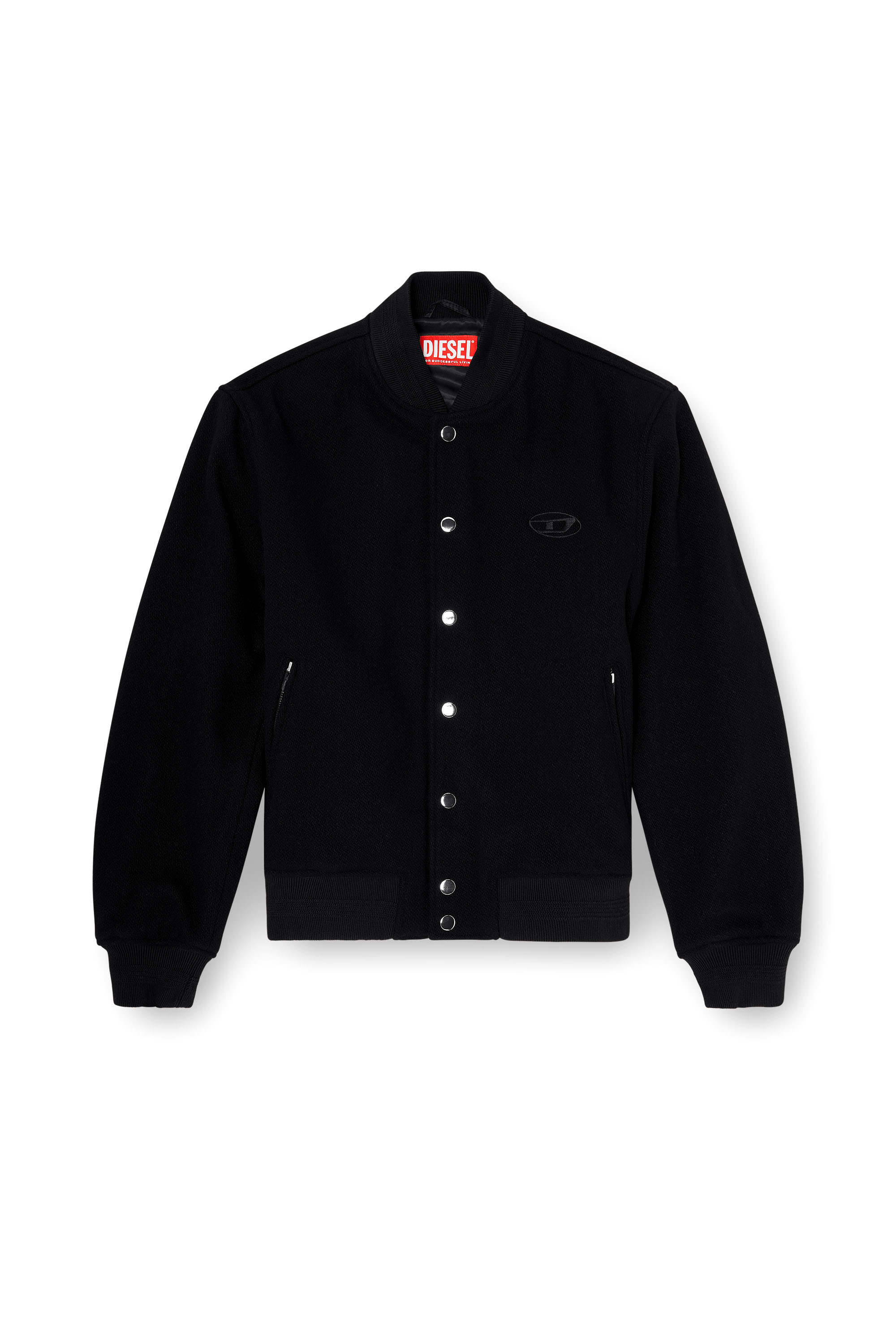 Diesel - J-ARRY-WRD, Man's Bomber jacket in felted wool blend in Black - 3