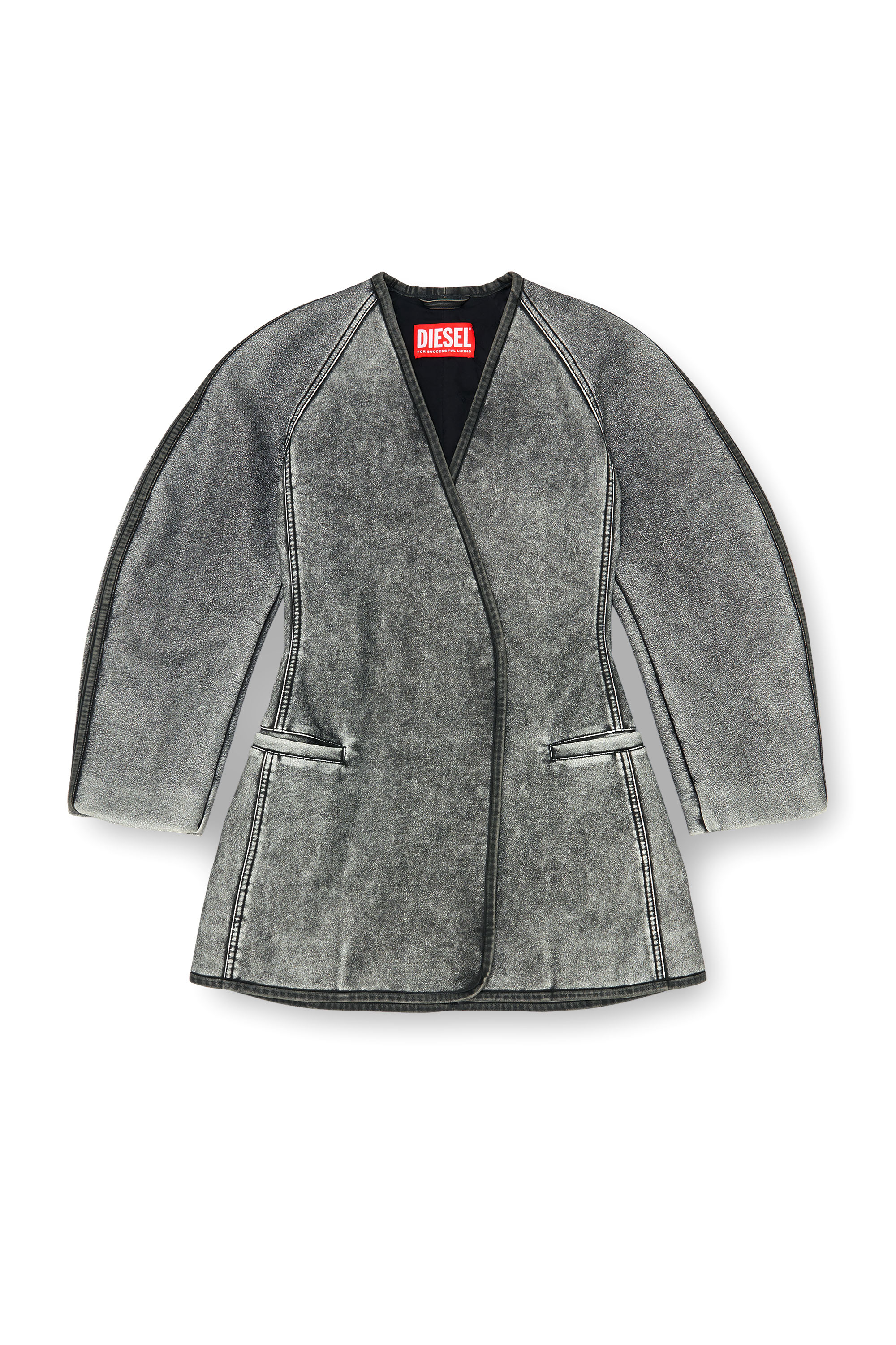 Diesel - G-ALAX, Woman's Cardigan jacket with cocoon sleeves in Grey - 3