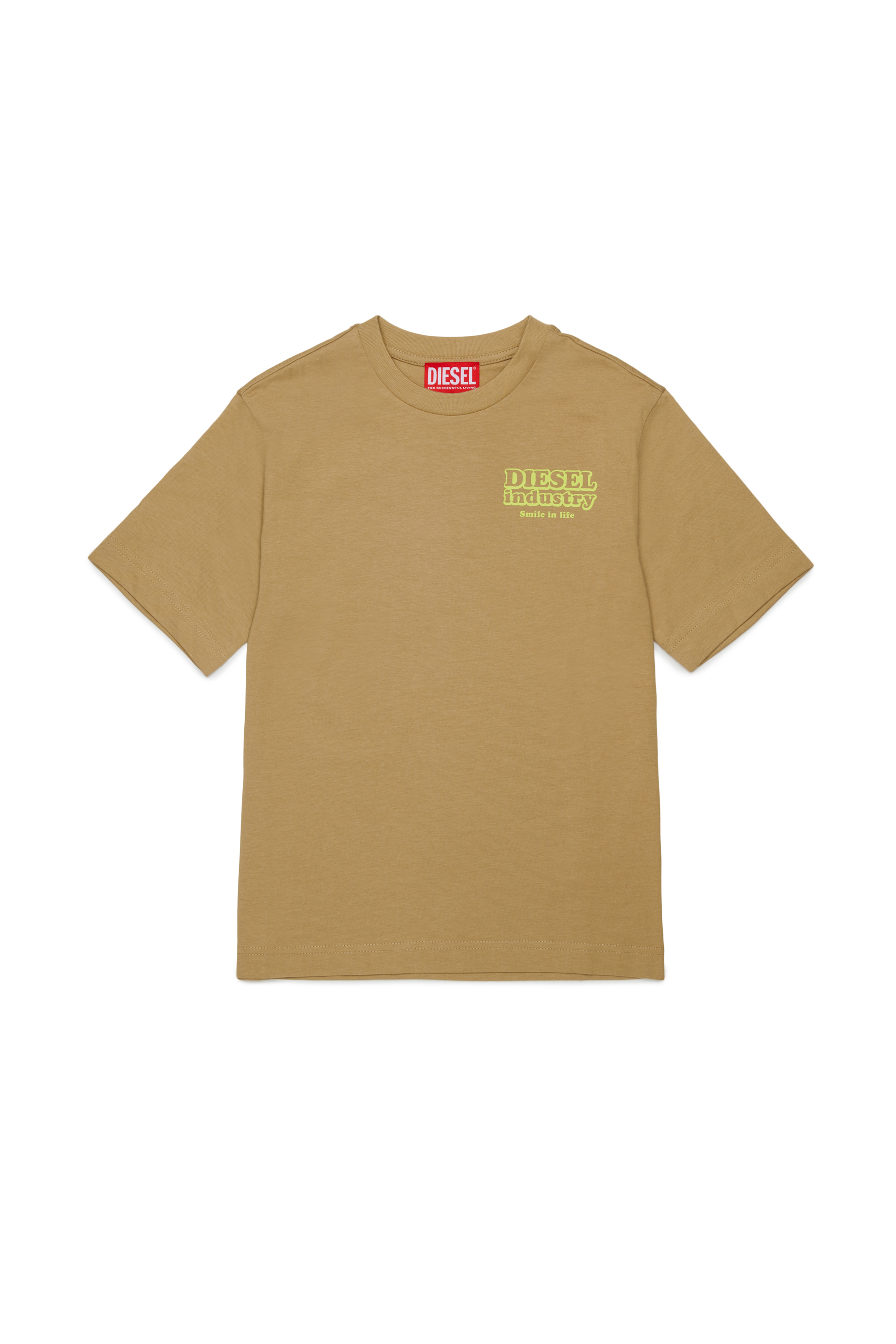 Diesel - TLODIM OVER, Man's T-shirt with Diesel Industry print in Brown - 1