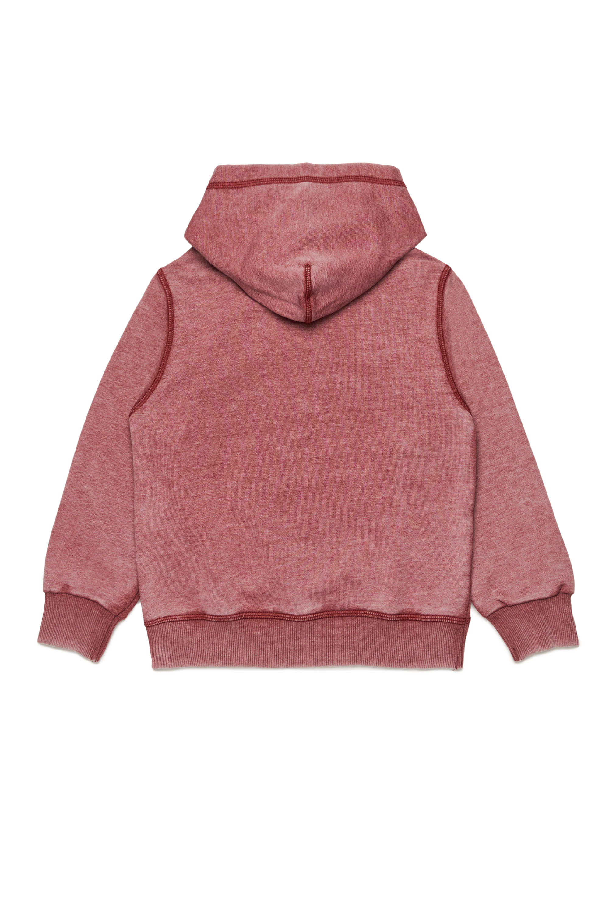 Diesel - SGINNHOODL1 OVER, Man's Burnout hoodie with logo in Red - 2