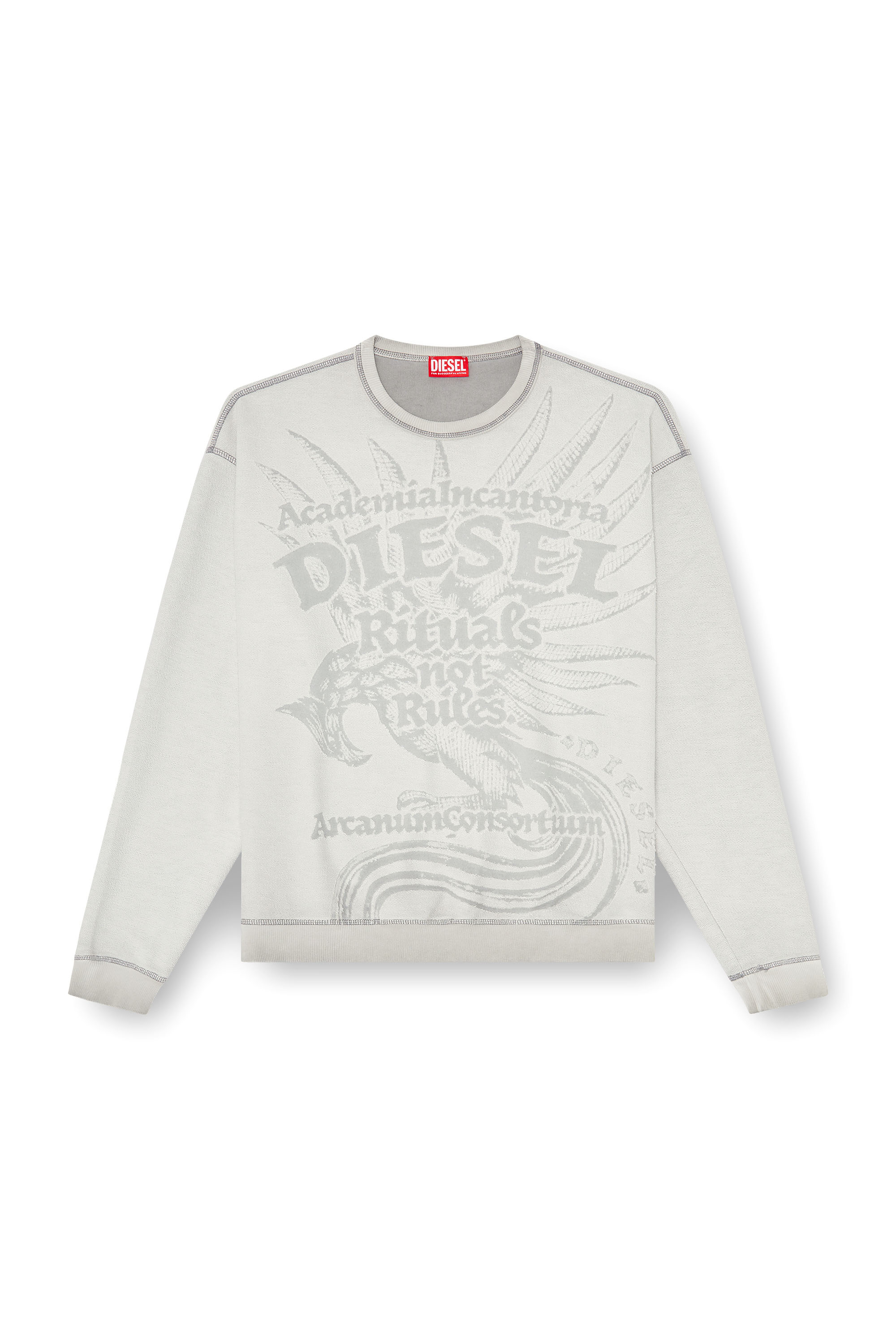 Diesel - S-ARON-RAW, Man's Sweatshirt with d&eacute;vor&eacute; print in null - 3