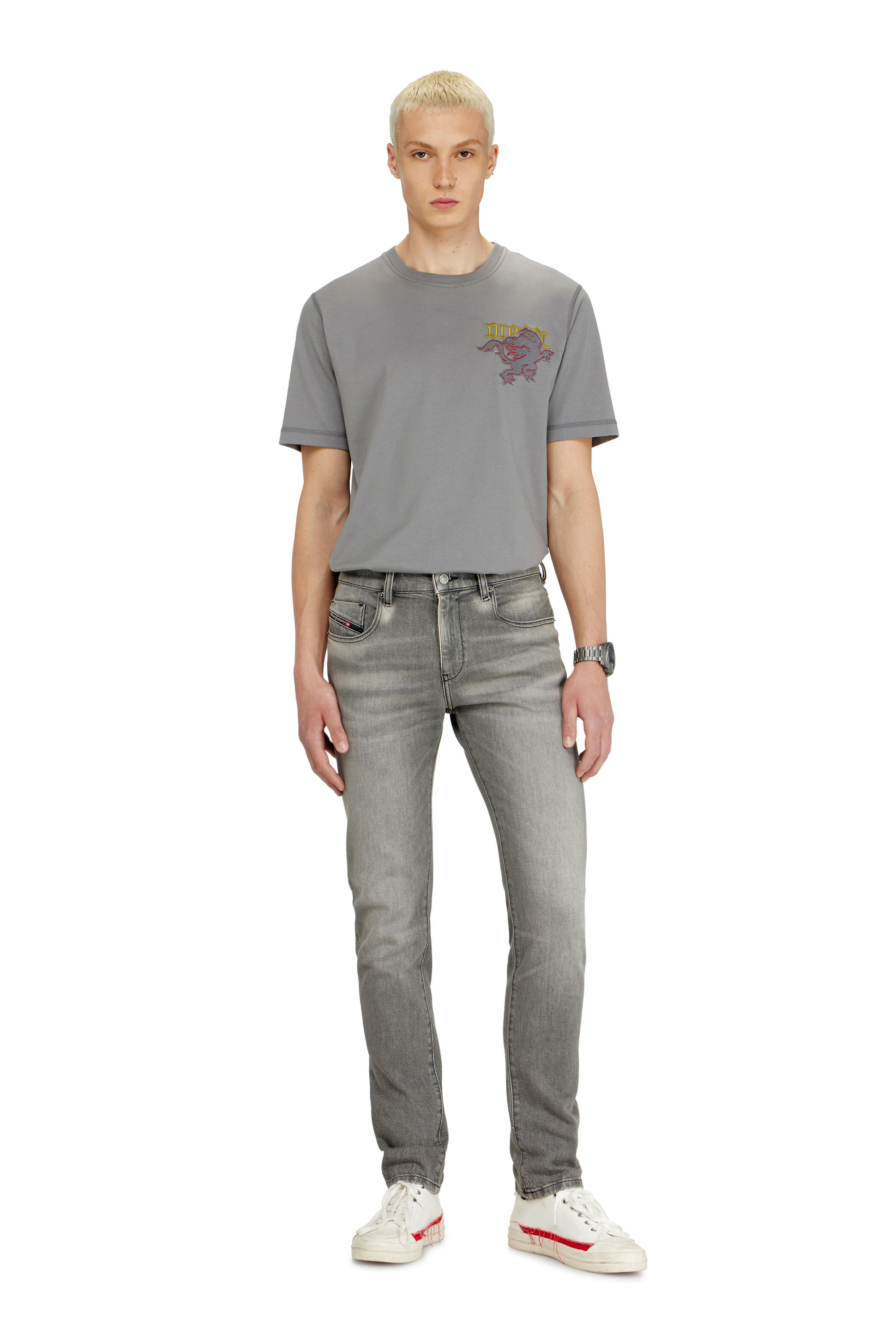 Diesel - Man's Slim Jeans 2019 D-Strukt 0KBBL, Light Grey - 2