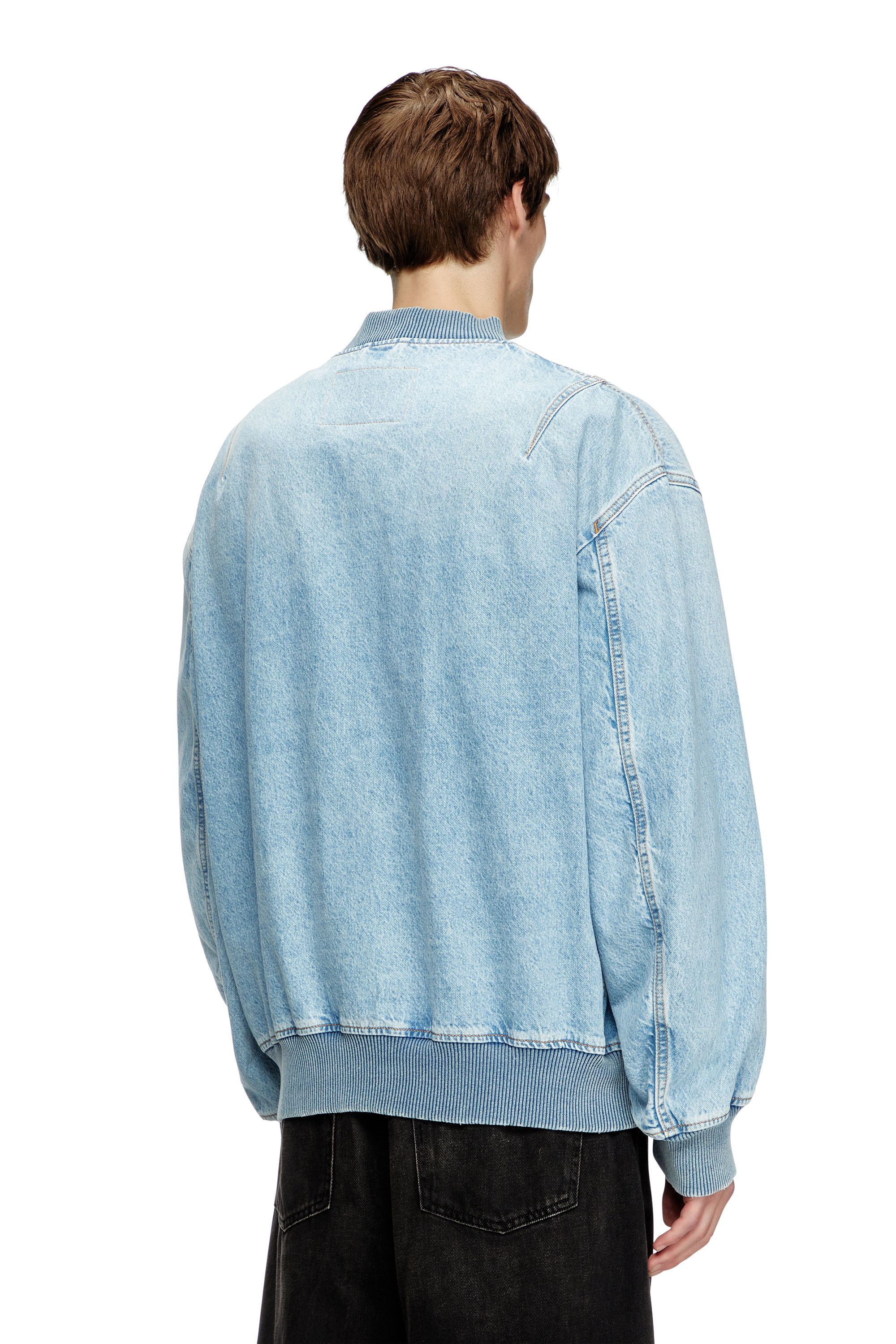 Diesel - D-VINZ, Man's Bomber jacket in denim in Light Blue - 3