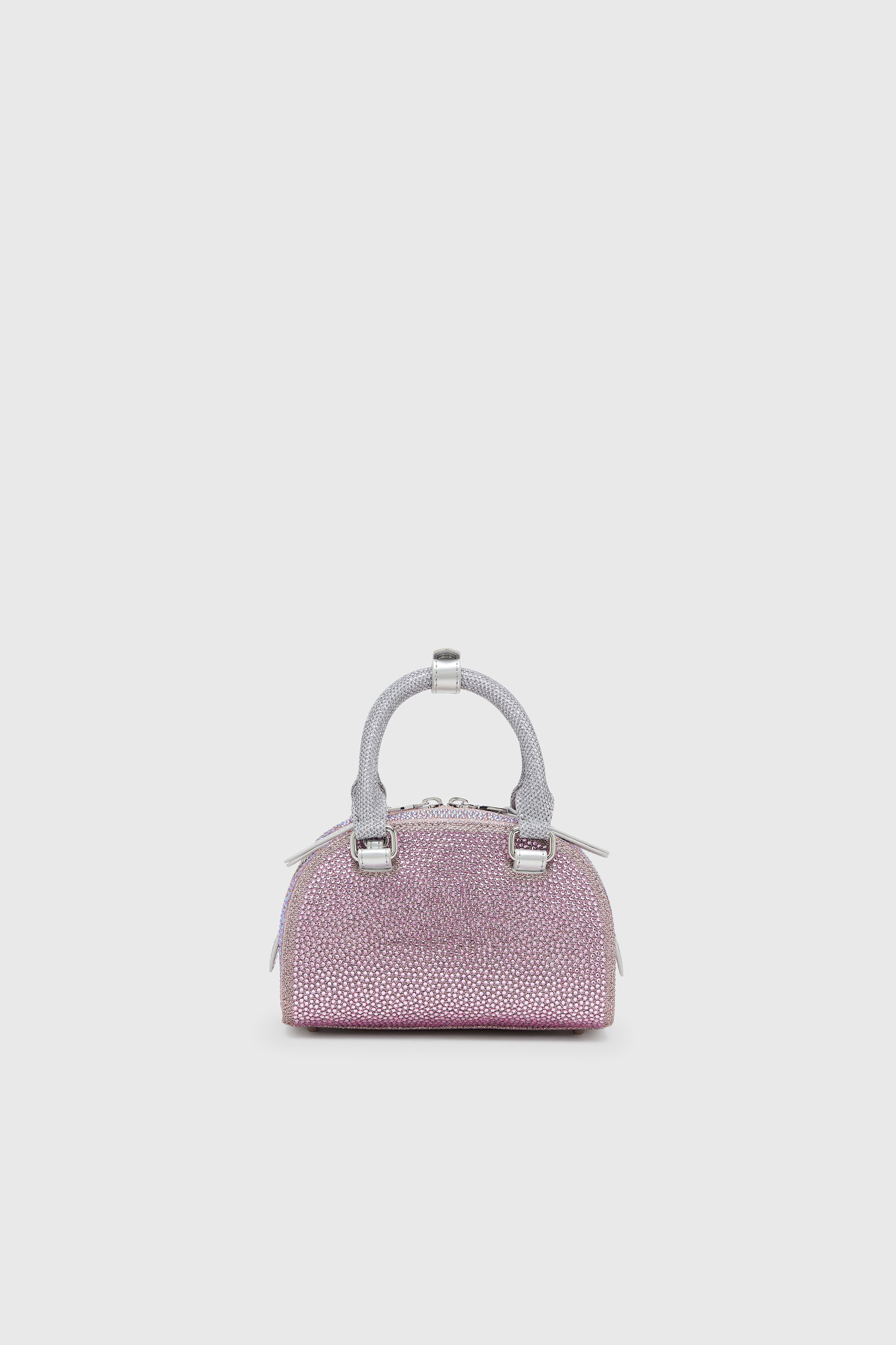 Diesel - 1DR DOME CROSSBODY, Woman's 1DR Dome - Small bowling bag in crystal Lurex in Pink - 2