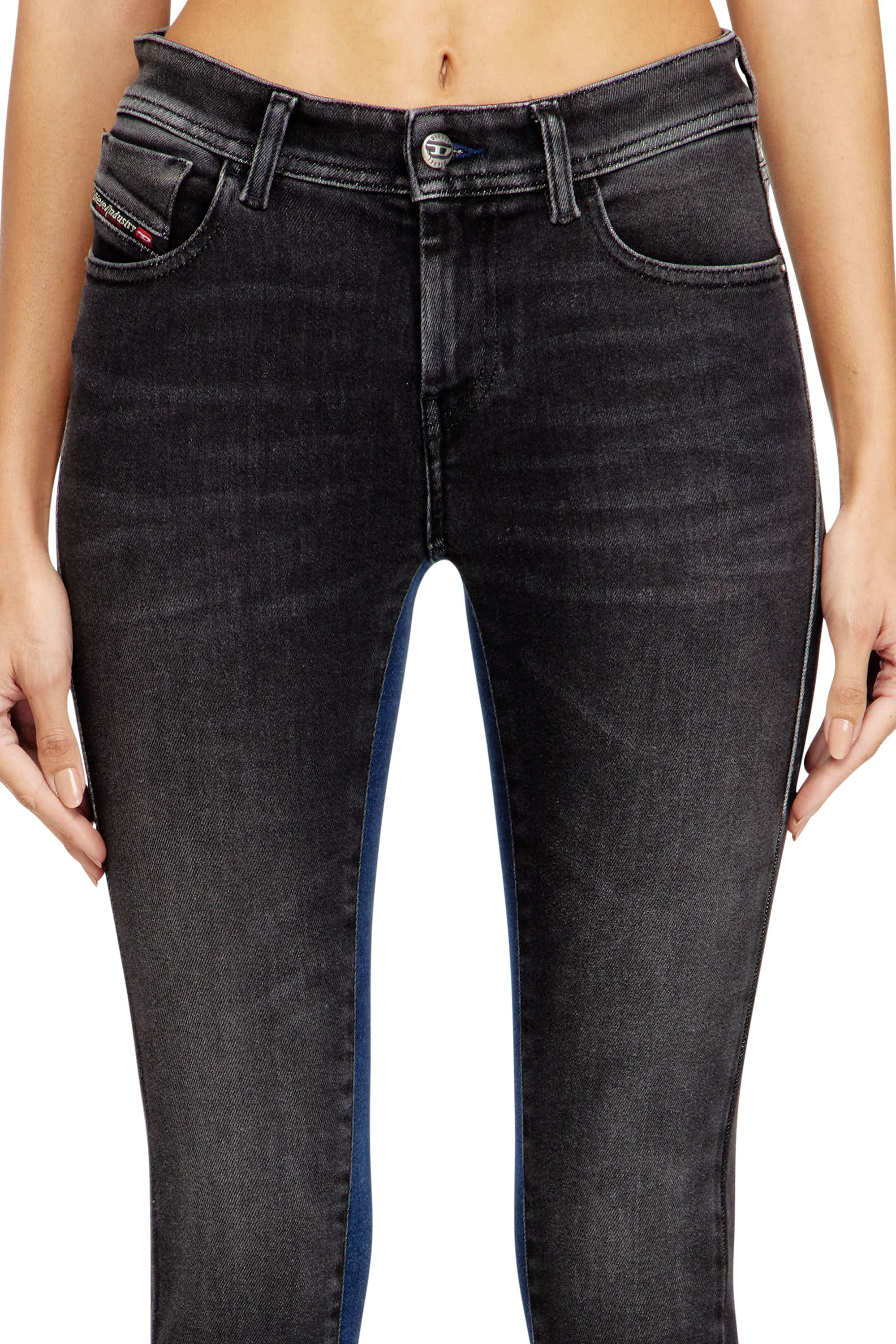 Diesel - Woman's Skinny Jeans 2017 Slandy 09N14, Black/Dark grey - 4