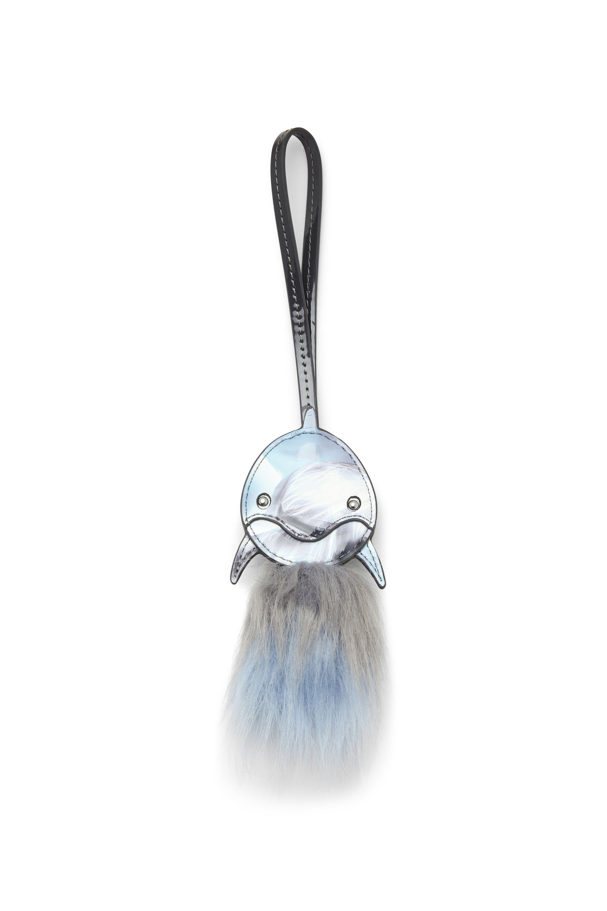 Diesel - FUR CHARMS II, Woman's Dolphin bag charm with fluffy tail in Azure - 1