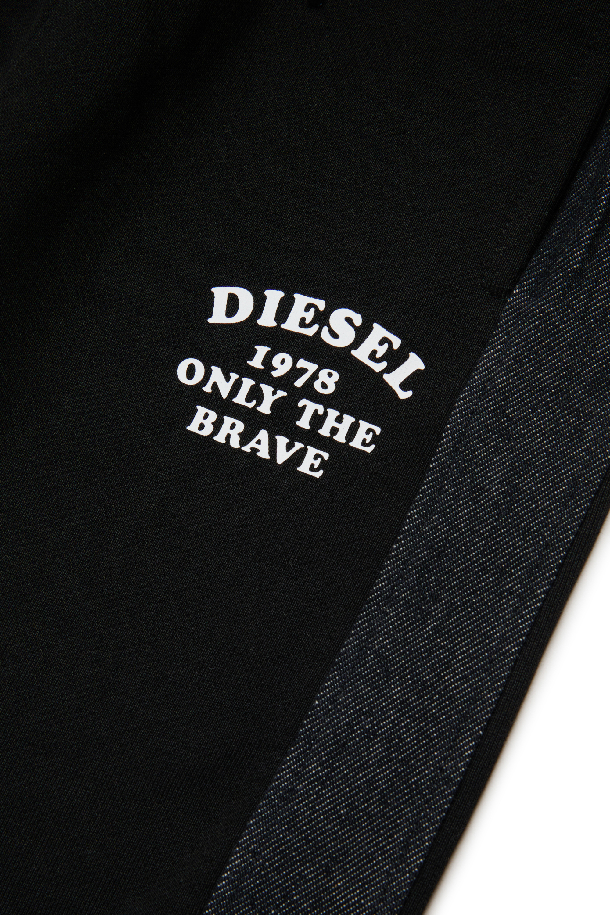 Diesel - PTEAN, Man's Sweatpants with denim side bands in Black - 4