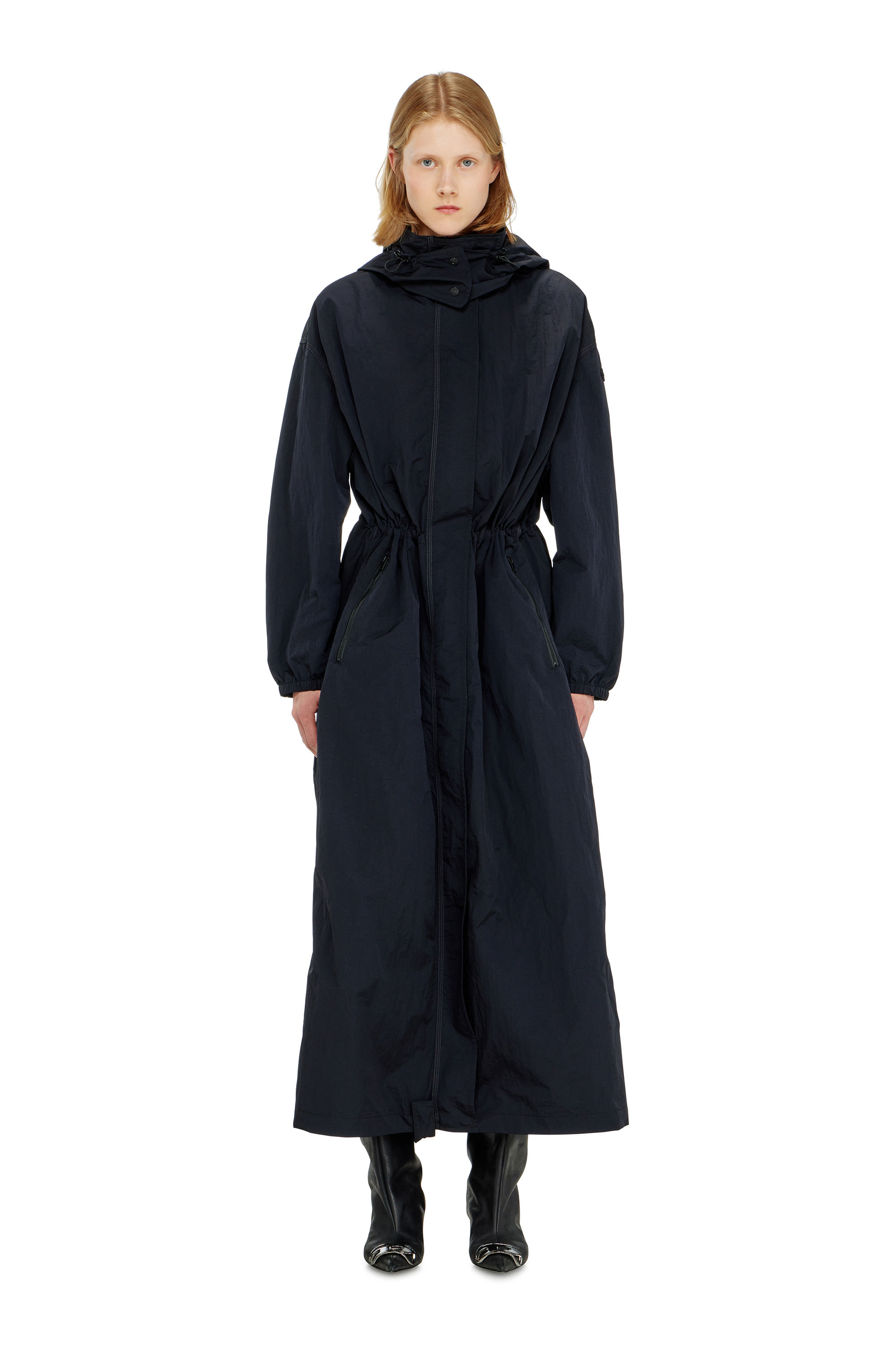 Diesel - G-ASTER-T1, Woman's Nylon trench coat with detachable hood in null - 1