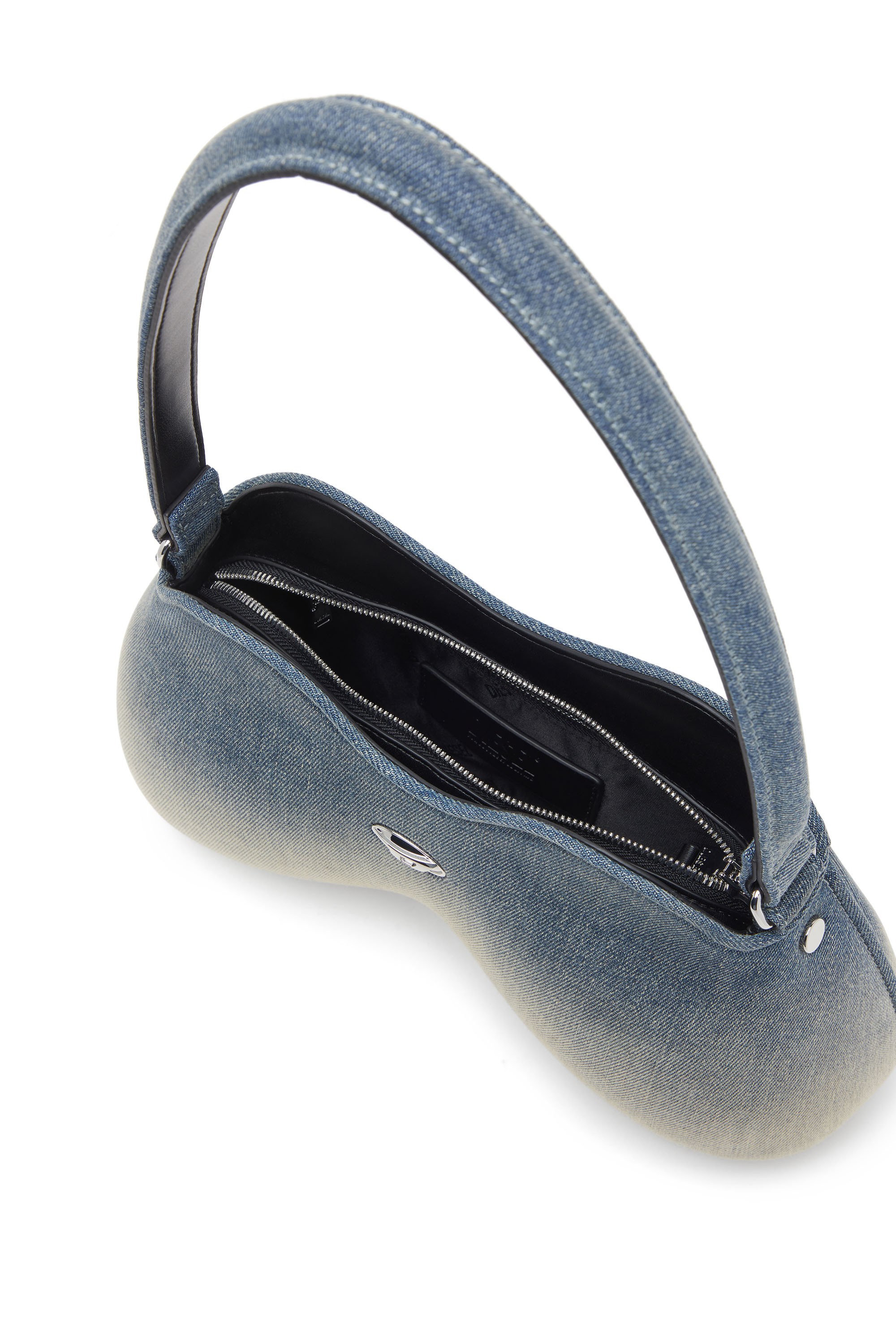 Diesel - DOUBLE-D SHOULDER, Woman's Double-D-Shoulder bag in solarised denim in Light Blue - 4