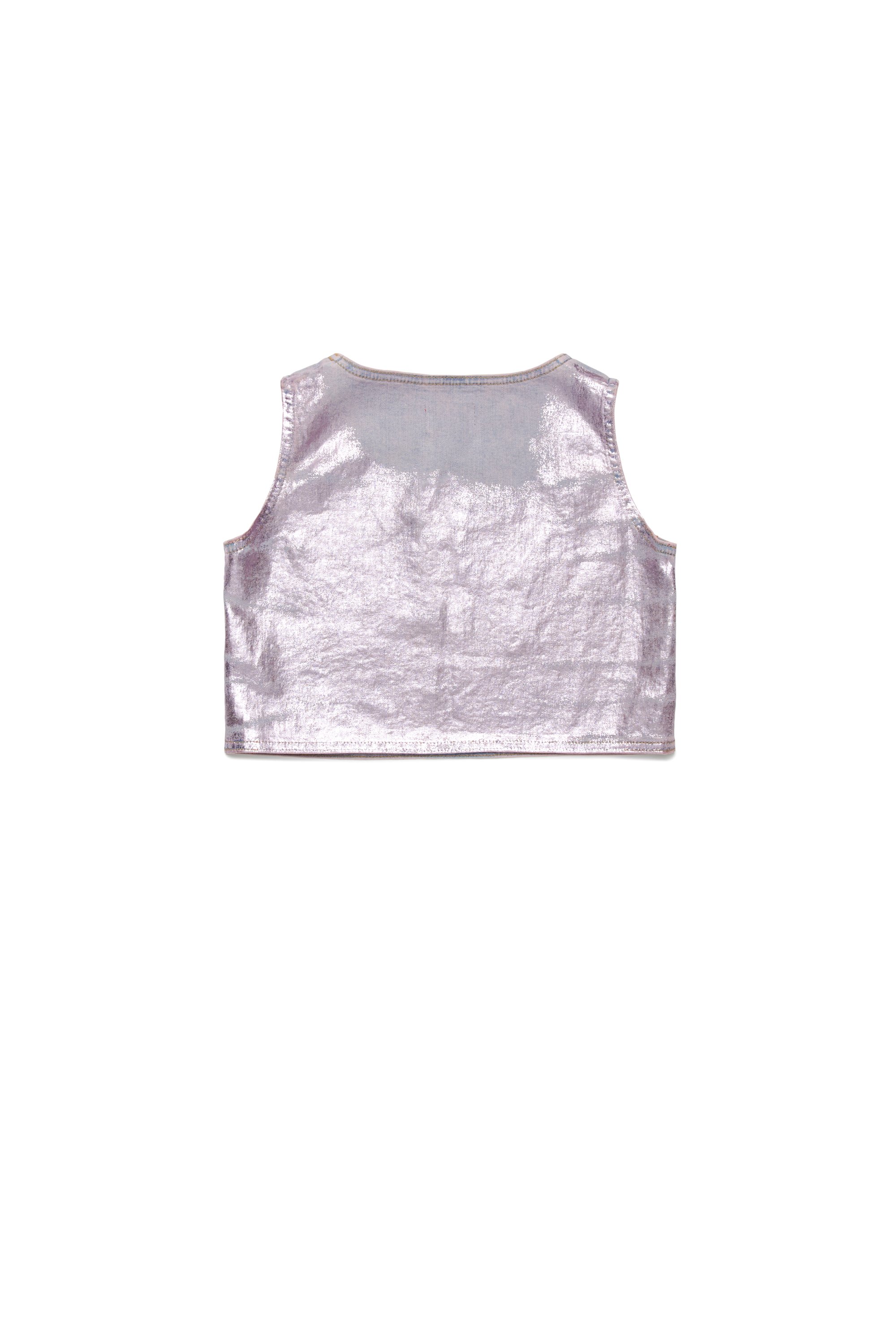 Diesel - TRISPY, Woman's Metallic top with crystal Oval D logo in Lilac - 2