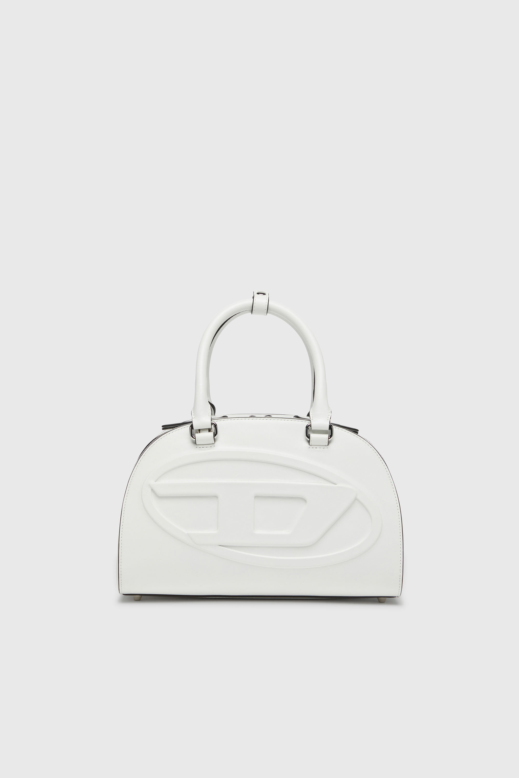 Diesel - 1DR DOME TOP HANDLE, Woman's 1DR Dome-Leather bowling bag in White - 1