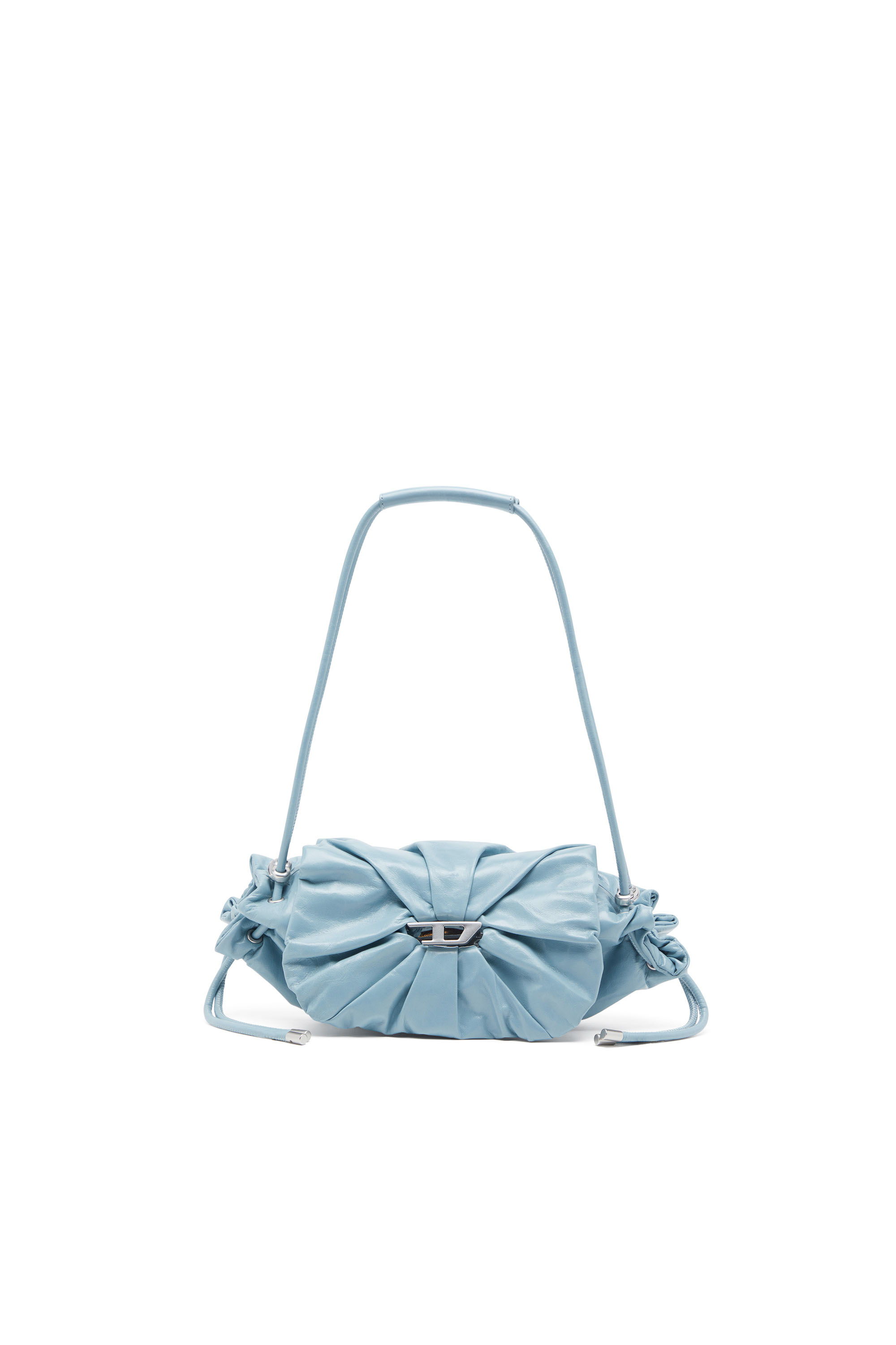 Diesel - SCRUNCH-D SHOULDER S, Woman's Shoulder bag in scrunched leather in Azure - 1