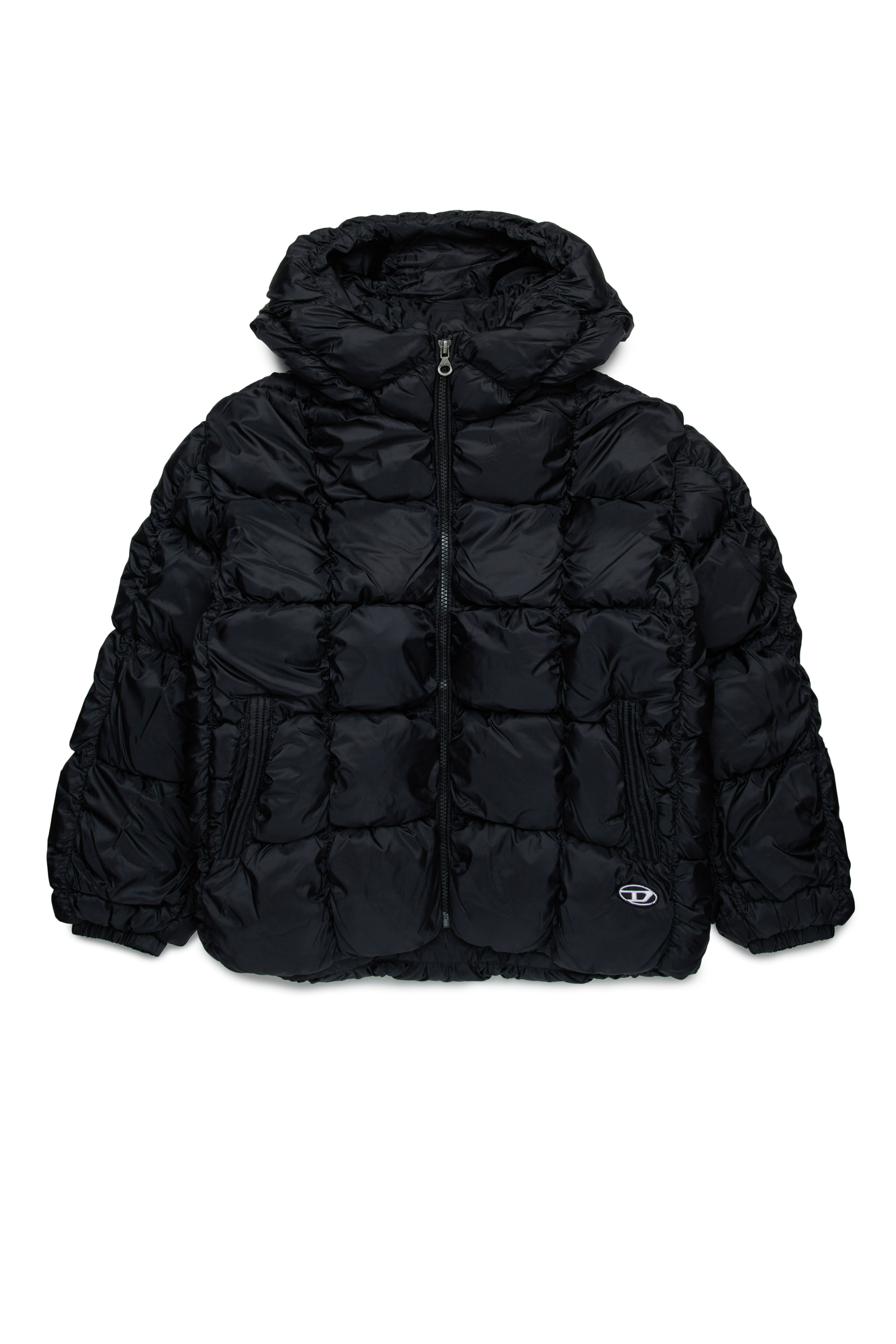 Diesel - JRAMBOLS, Unisex's Puffer jacket with checked quilting in Black - 1