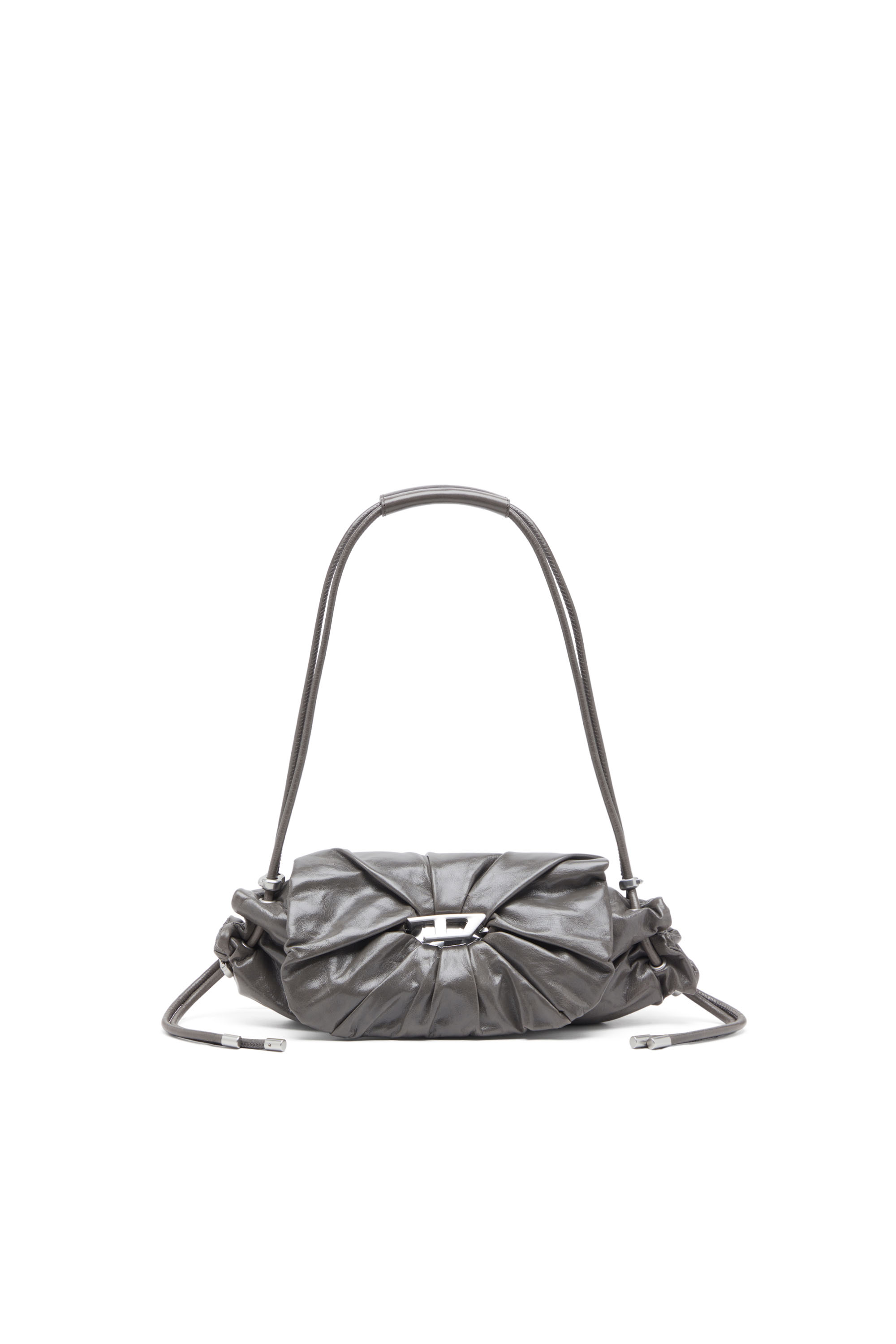 Diesel - SCRUNCH-D SHOULDER S, Woman's Shoulder bag in scrunched leather in Grey - 1