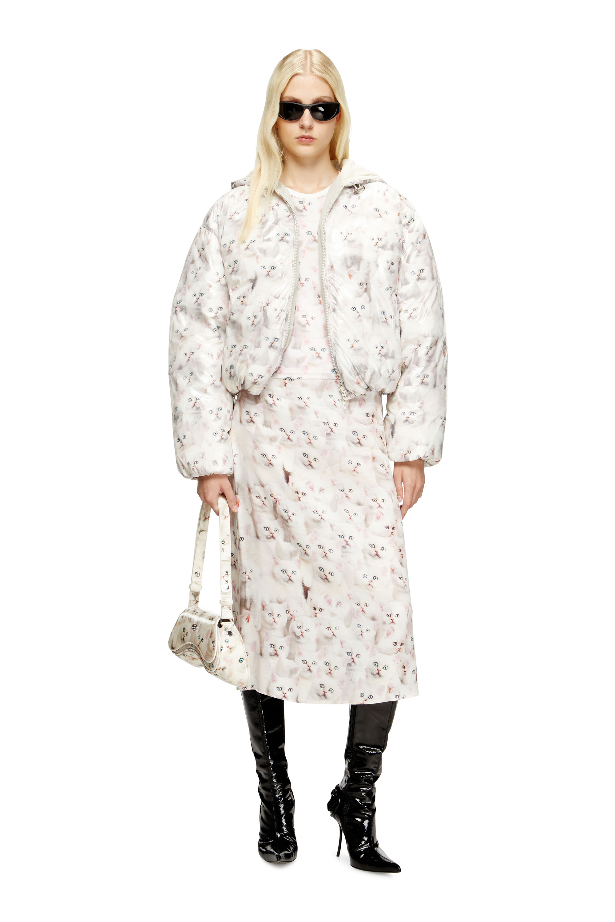 Diesel - PLAY CROSSBODY, Woman's Play-Shoulder bag in printed glossy PU in White - 2