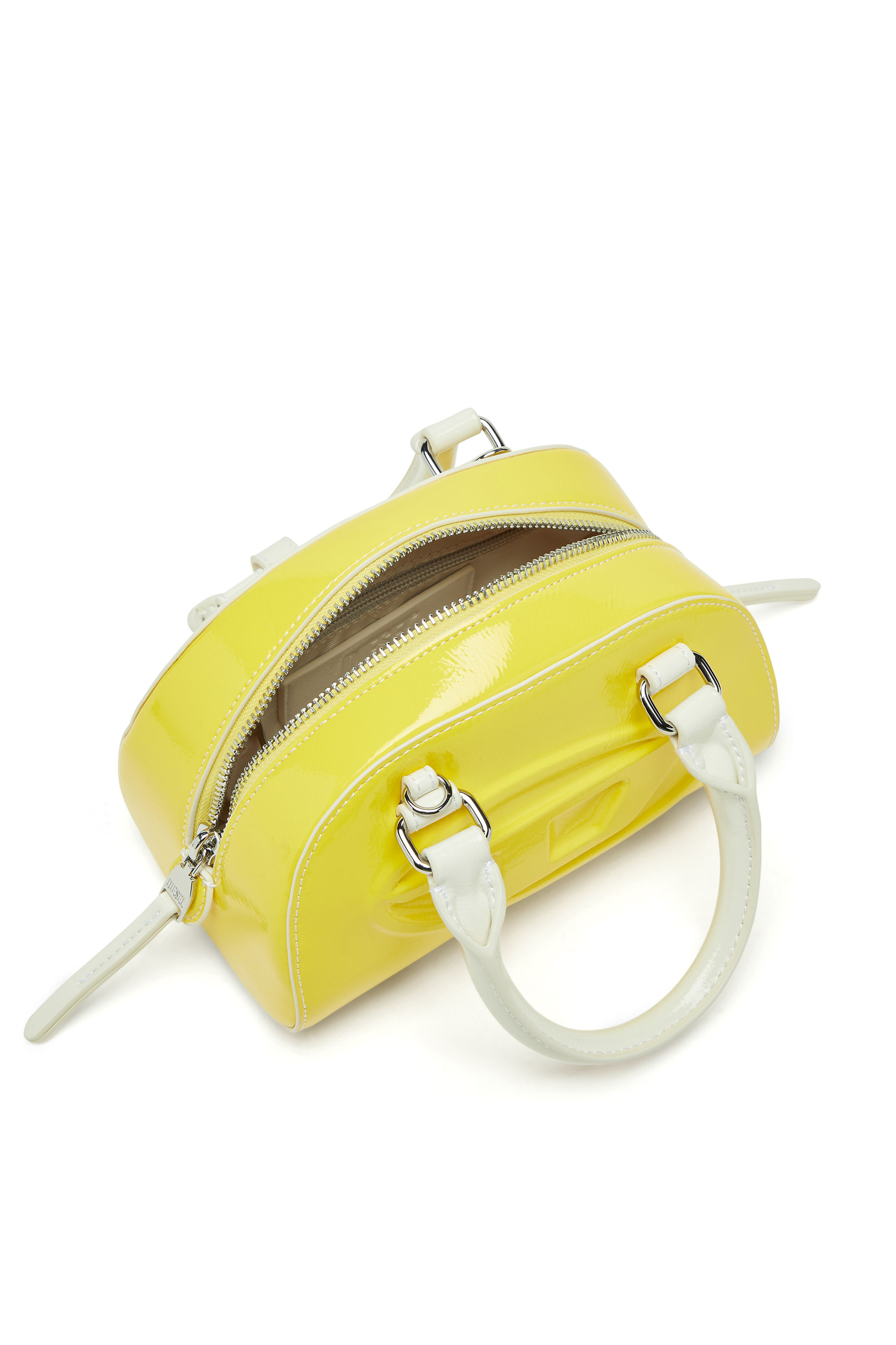 Diesel - 1DR DOME CROSSBODY, Woman's 1DR Dome-Mini bowling bag with naplak effect in Yellow - 3
