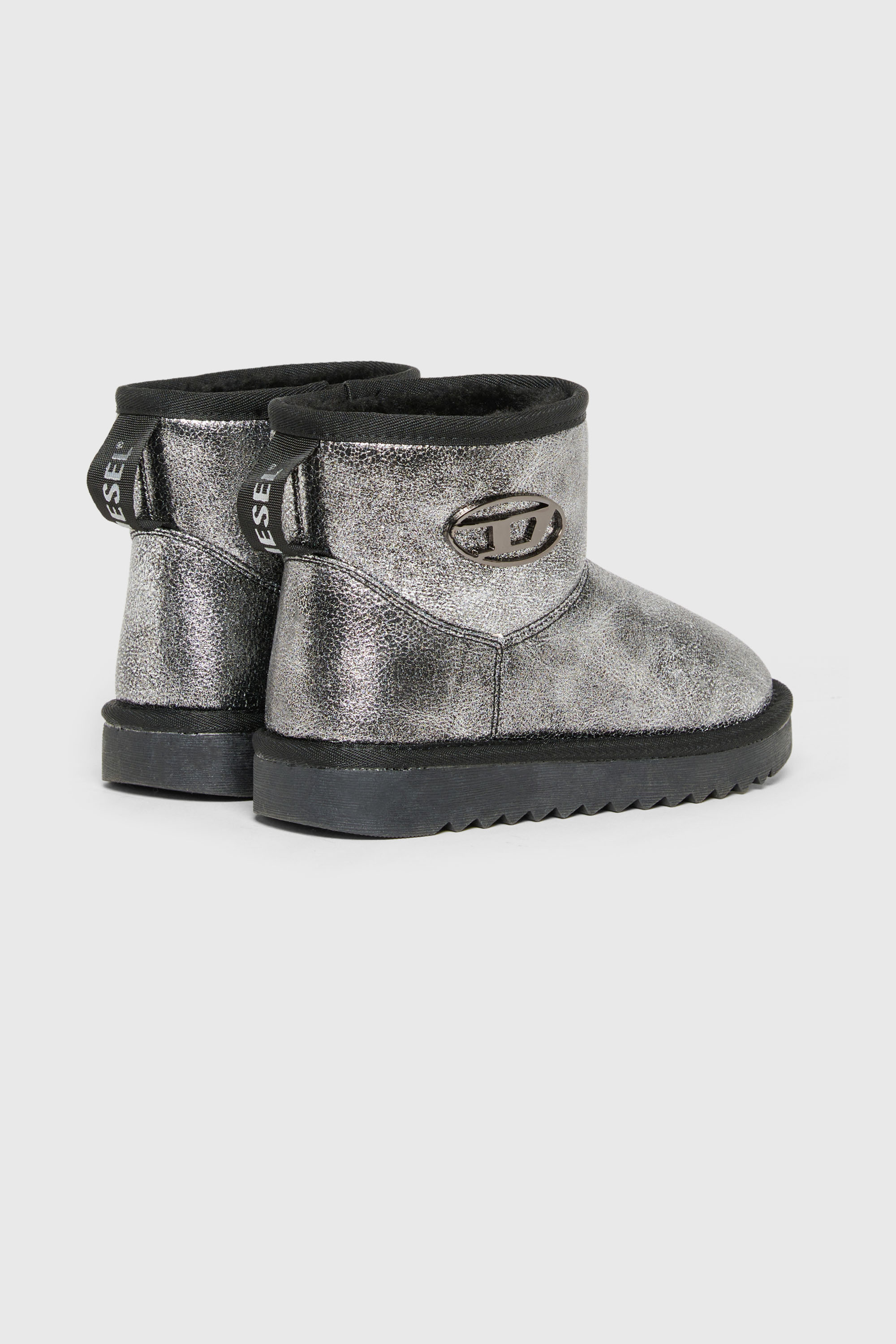 Diesel - D-DAATEN, Unisex's D-Daaten - Metallic boots with plush lining in Silver - 3