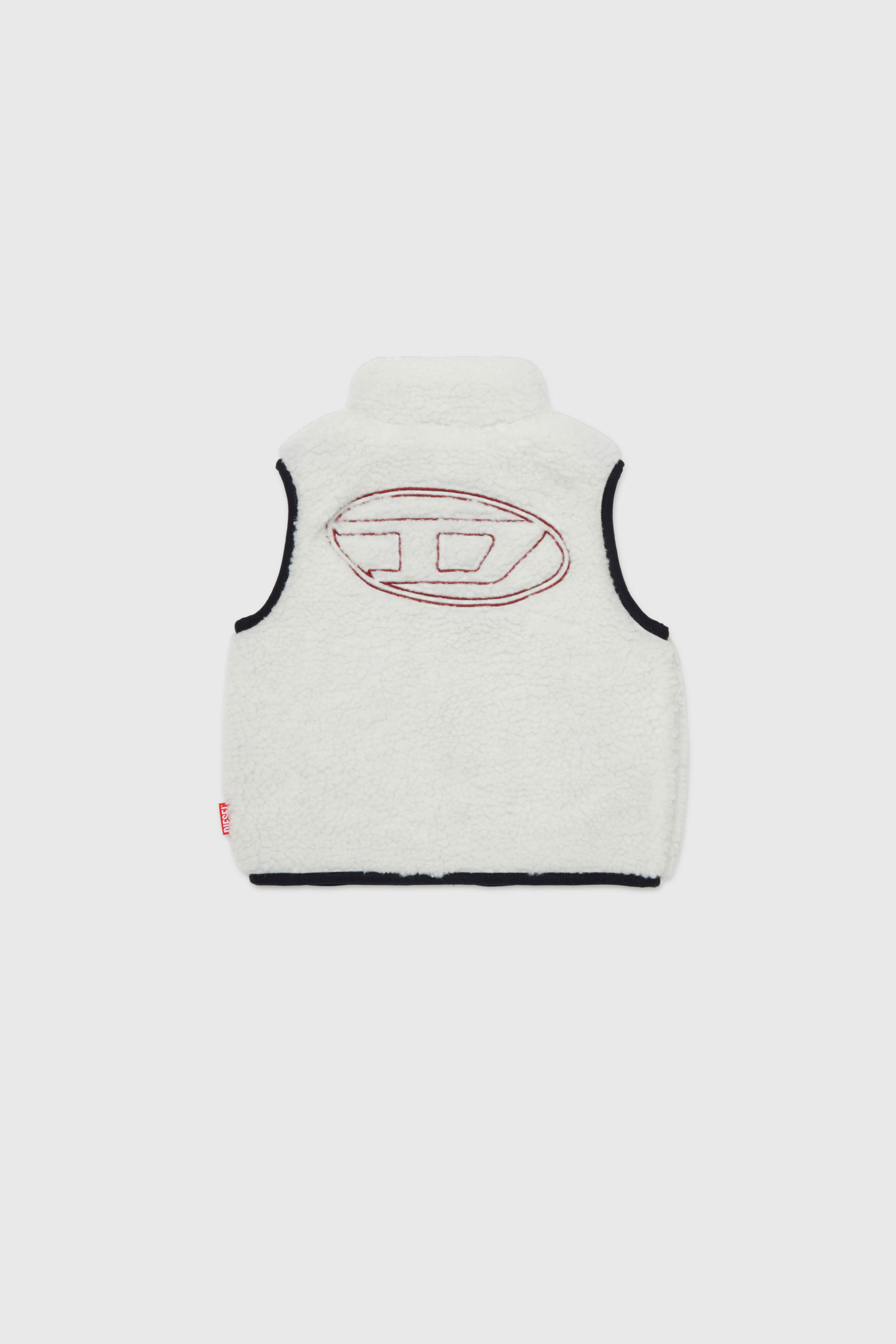 Diesel - JSEARB, Man's Colour-block vest in teddy fleece and nylon in White - 2