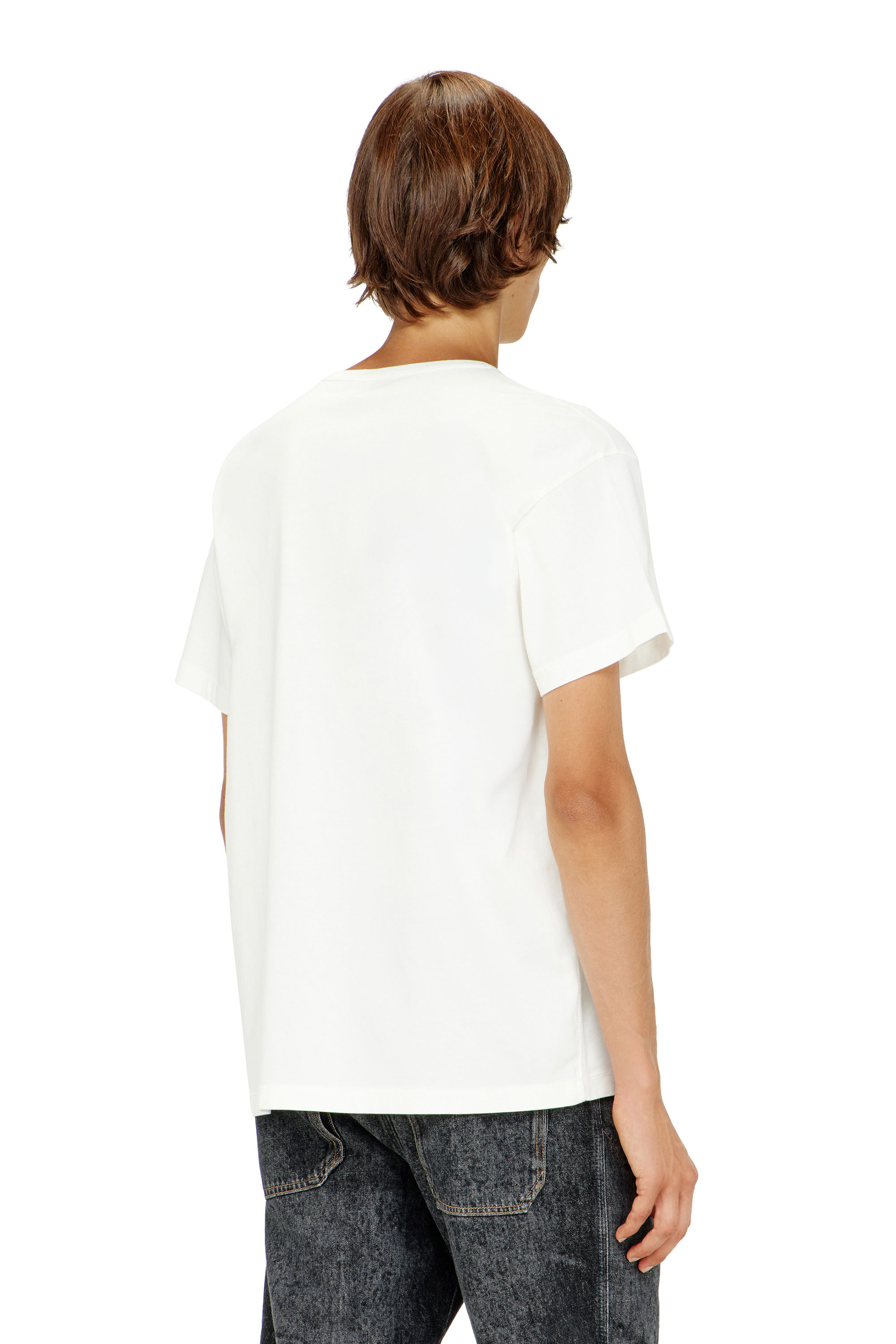 Diesel - T-NORM-IOD, Man's Light cotton T-shirt with metallic Oval D logo in White - 4