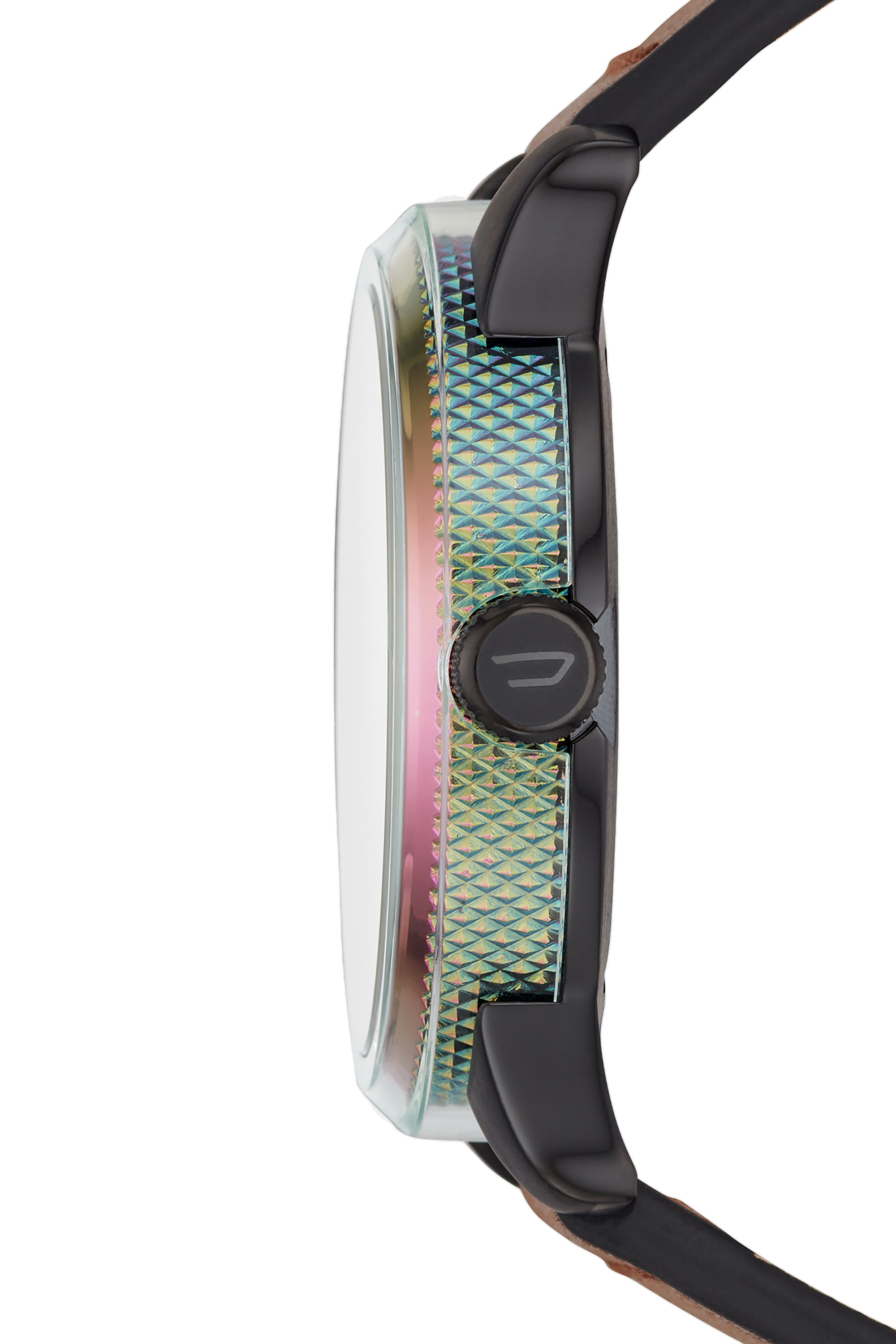 Diesel - DZ1876, Man's Rasp Nsbb three-hand brown leather watch in Brown/Red - 2