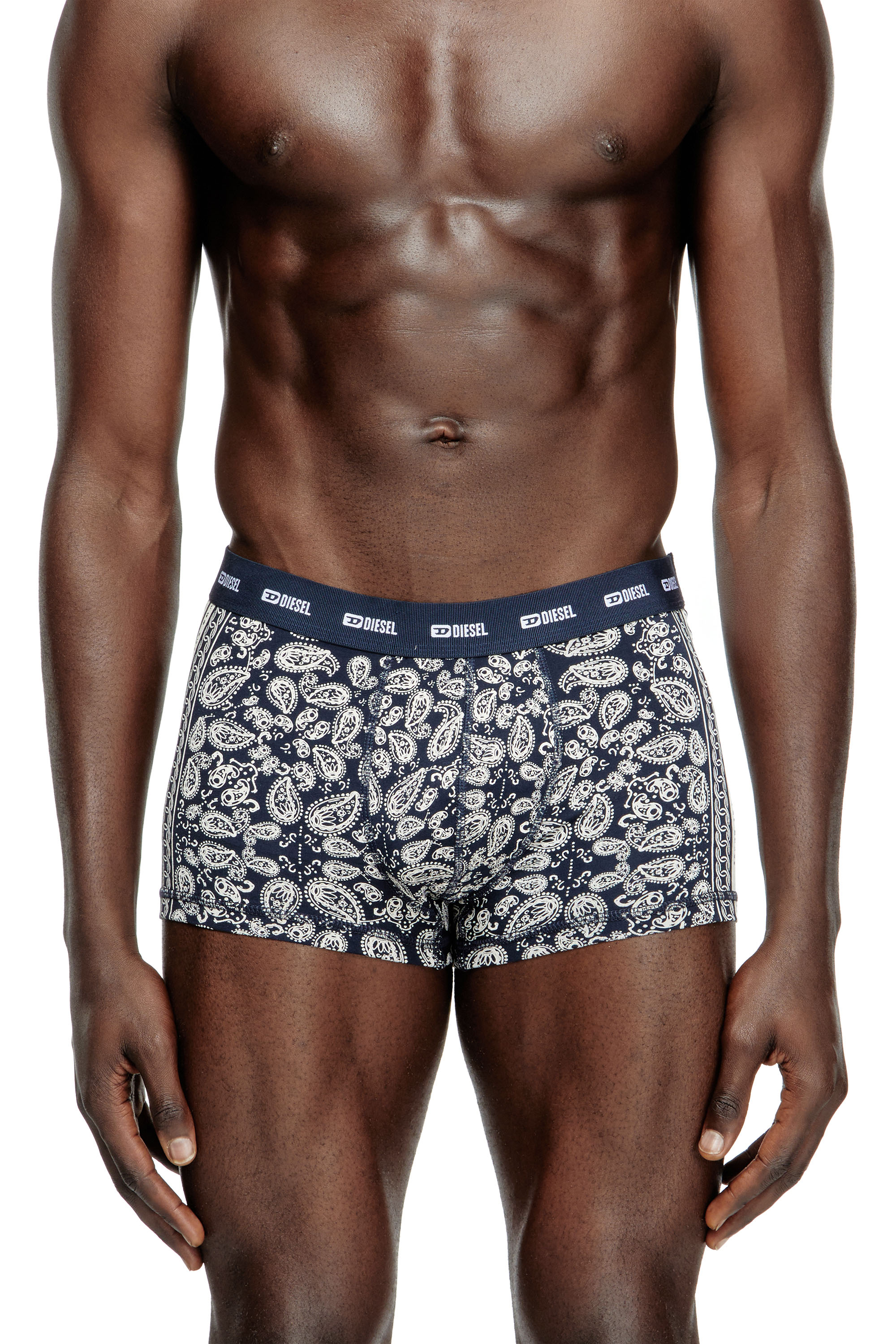 Diesel - DAMIEN-UTLT-3PACK, Man's 3-pack boxer briefs with Bandana print in Blue/White - 3