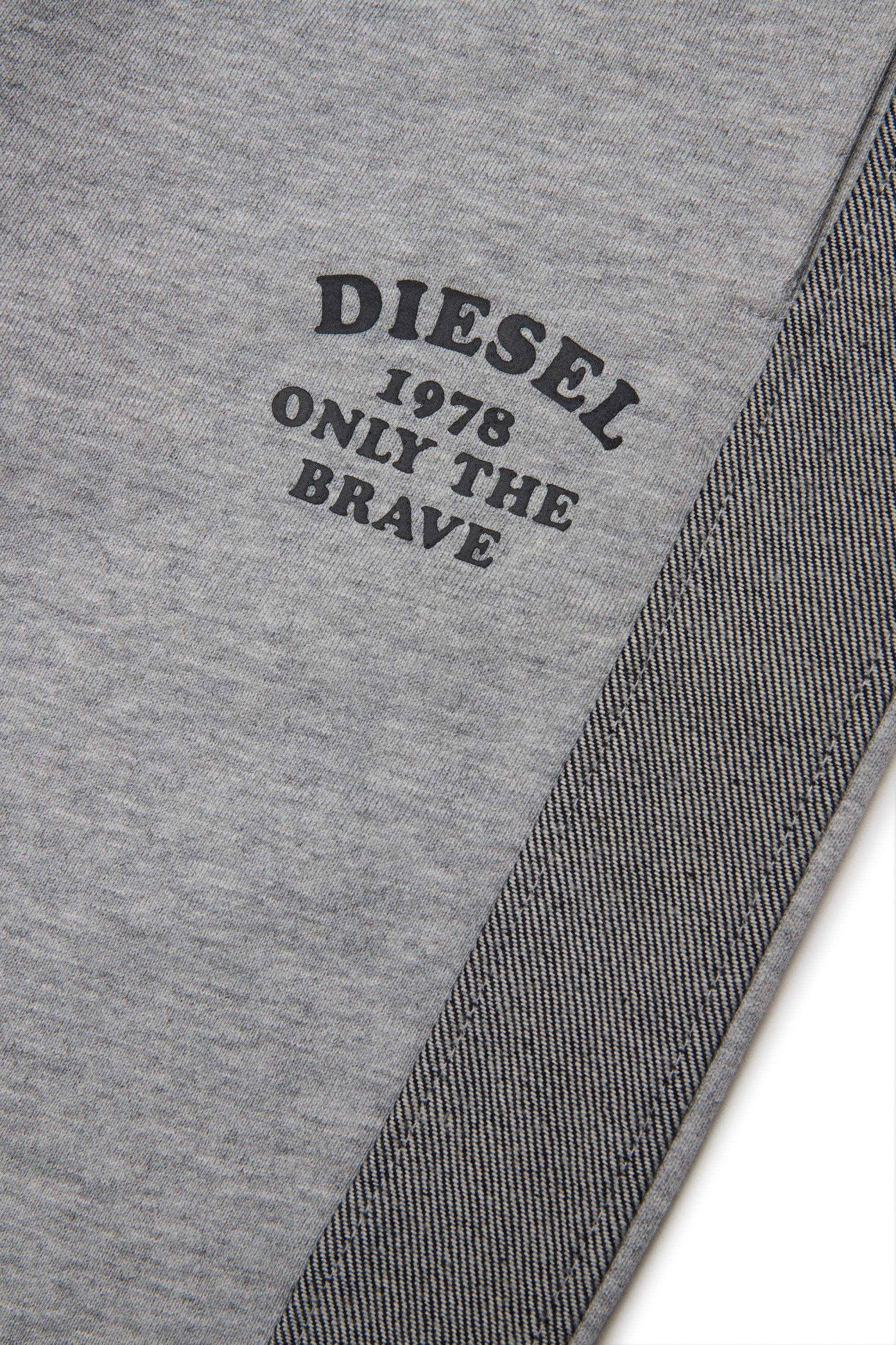 Diesel - PTEAN, Man's Sweatpants with denim side bands in Grey - 4