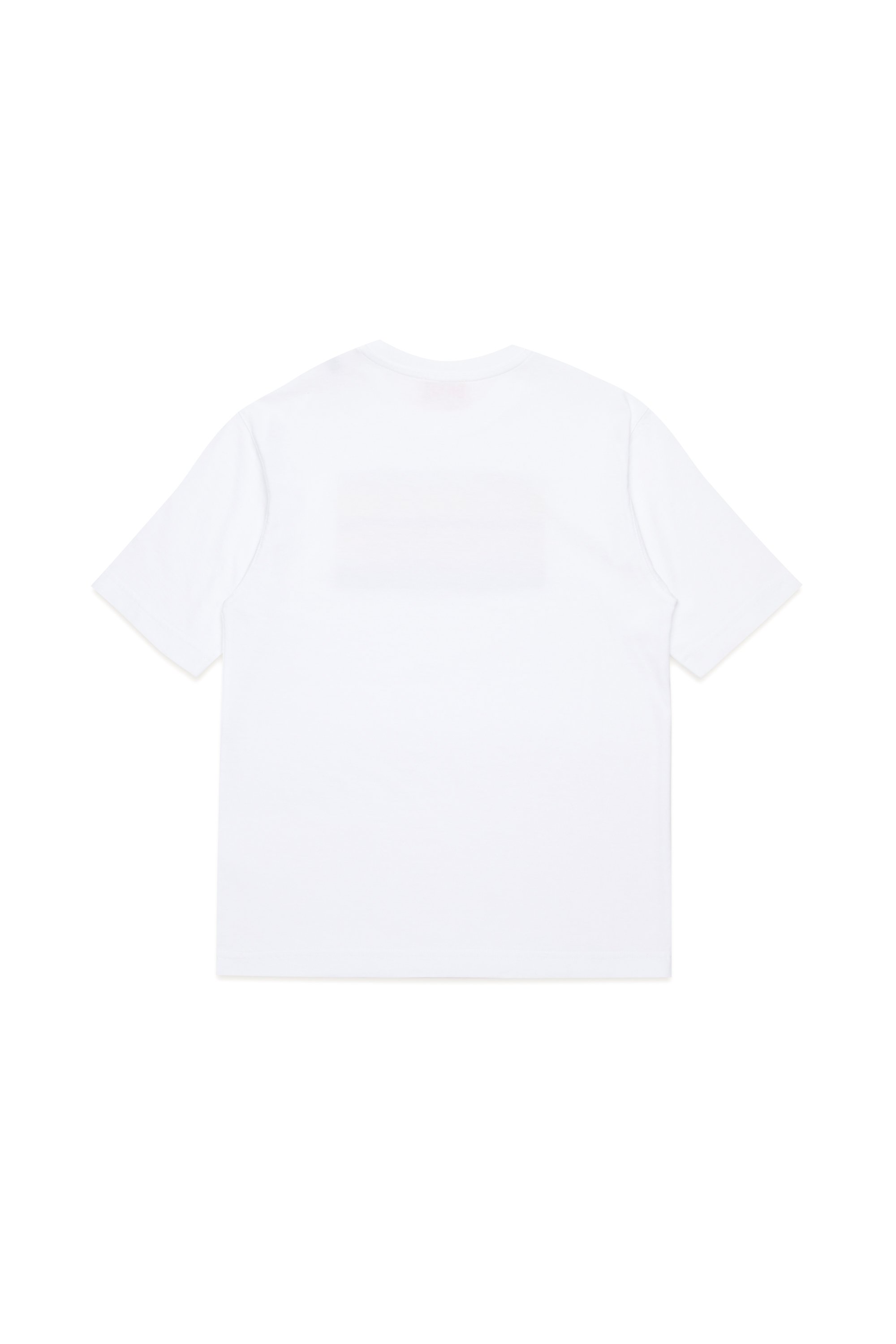 Diesel - TWASHPOFFL1 OVER, Man's T-shirt with peel-off logo and print in White - 2