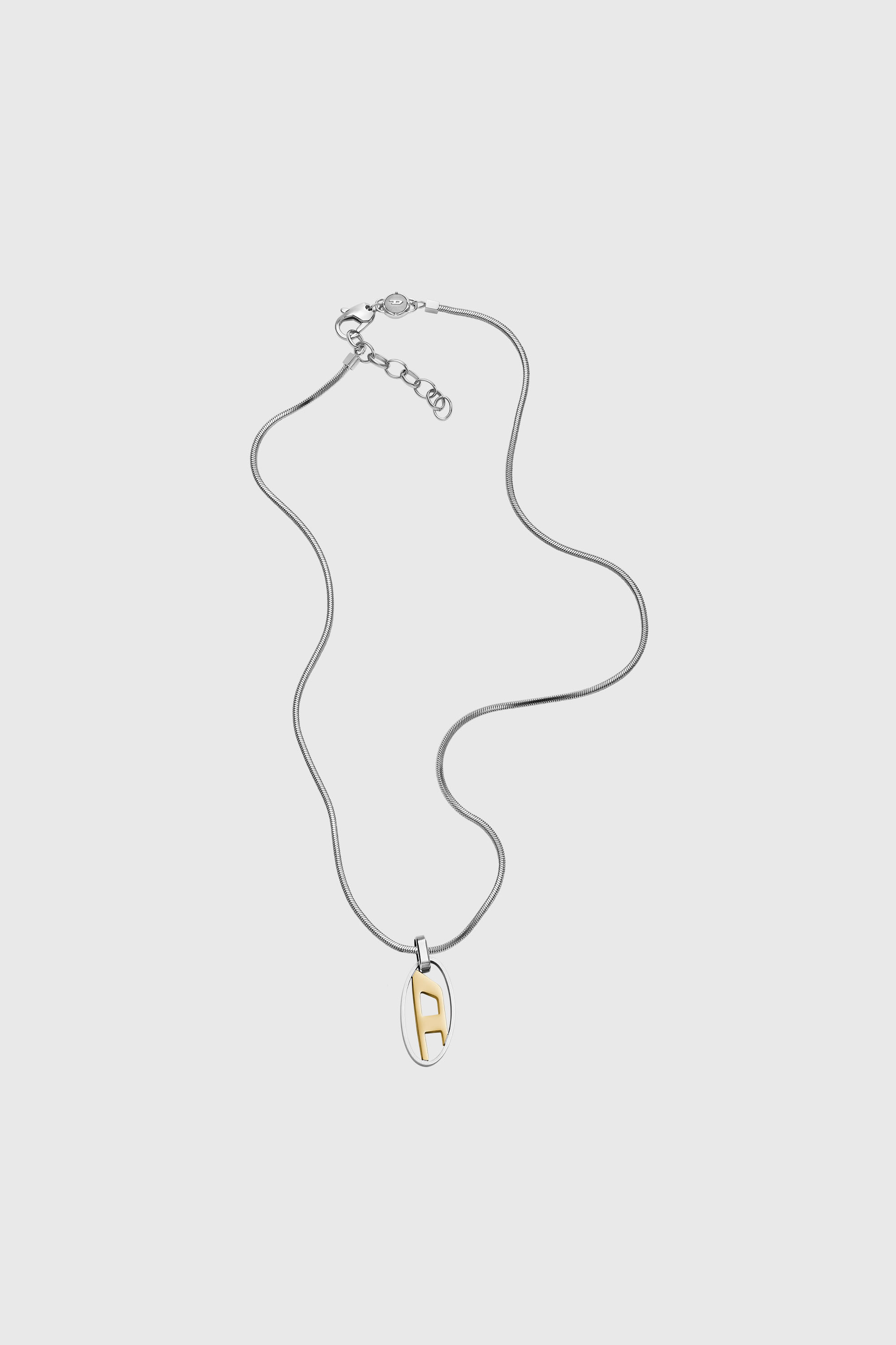 Diesel - DX1421, Unisex's Two-Tone Stainless Steel Pendant Necklace in Silver - 1