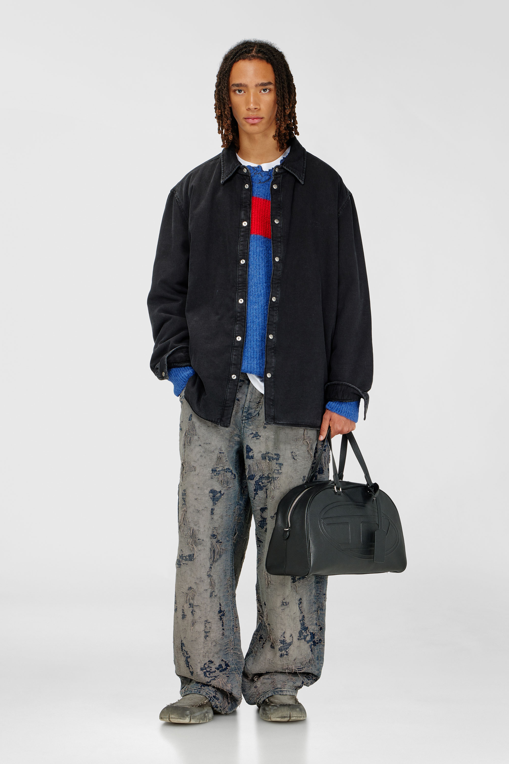 Padded denim overshirt