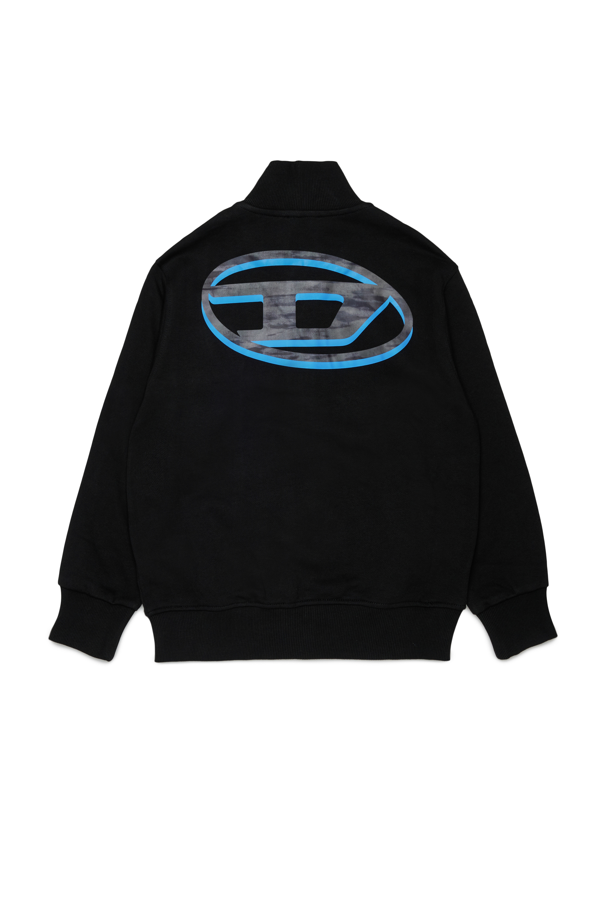 Diesel - SVELLYZIP OVER, Man's Zip-up sweatshirt with two-tone Oval D print in Black - 2