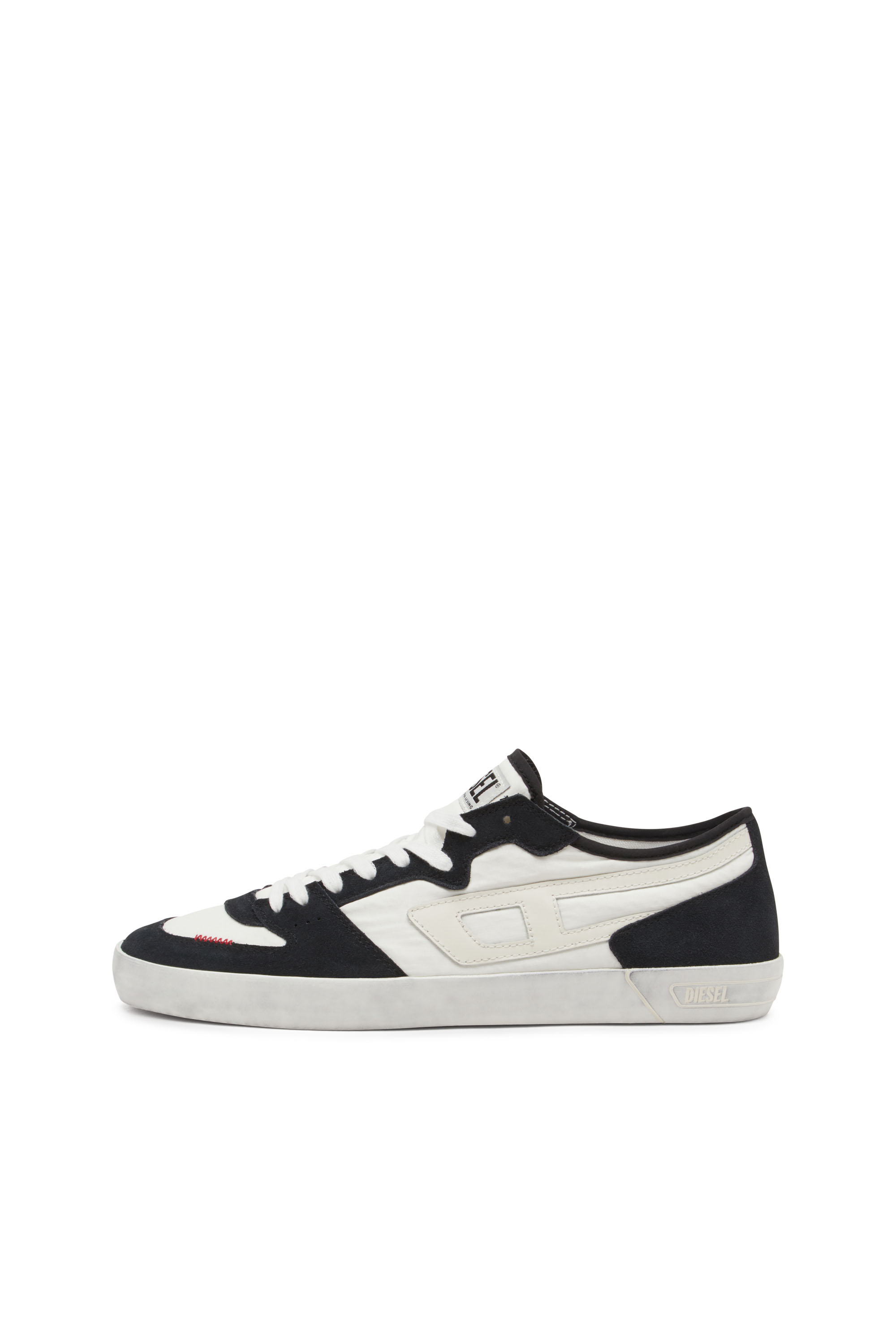 Diesel - S-LEROJI D-1 LOW, Man's Sneakers in padded ripstop and suede in Black/White - 7