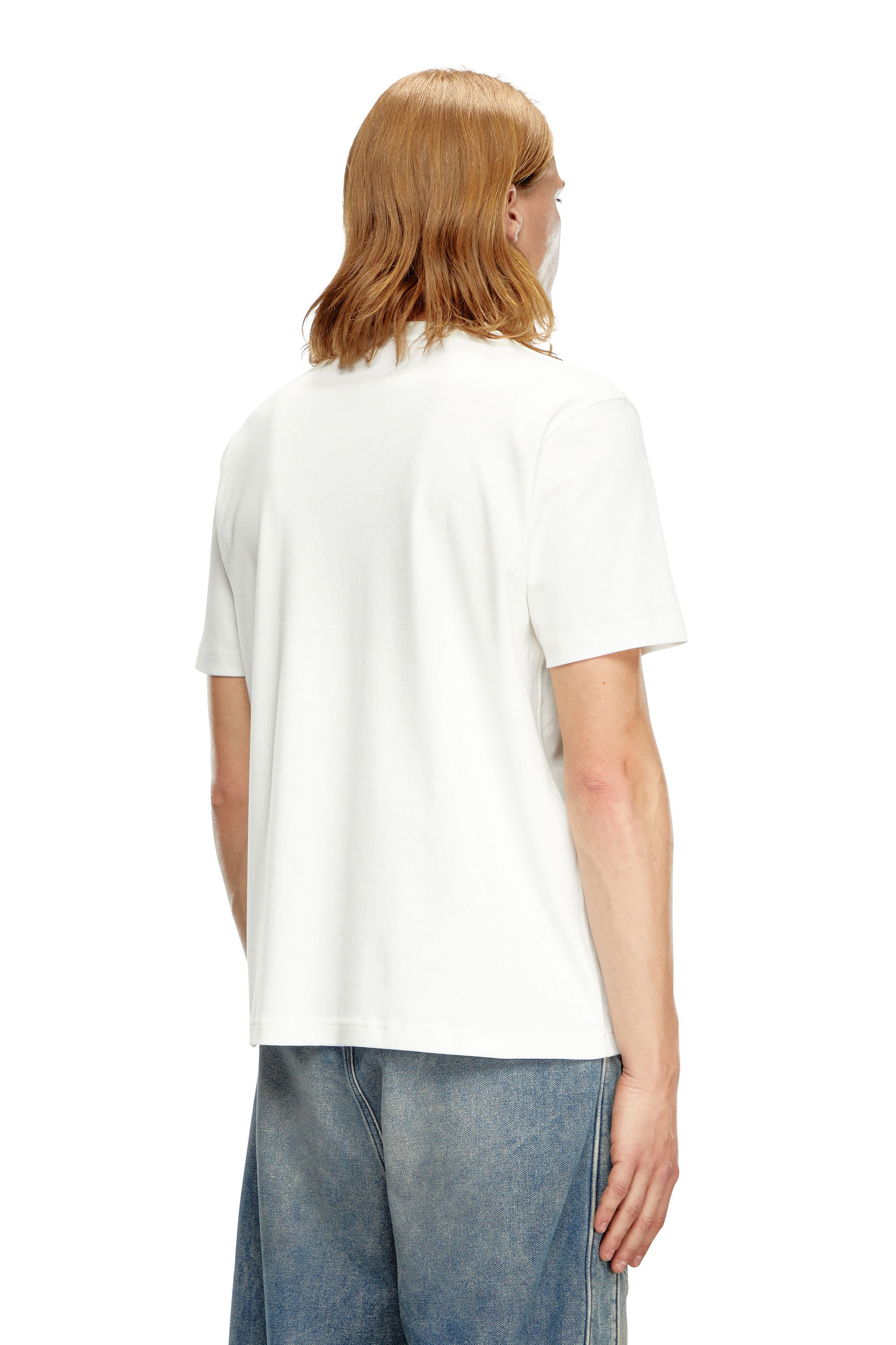 Diesel - T-ADJUST-DOVAL-PJ, Man's T-shirt with Oval D patch in White - 4