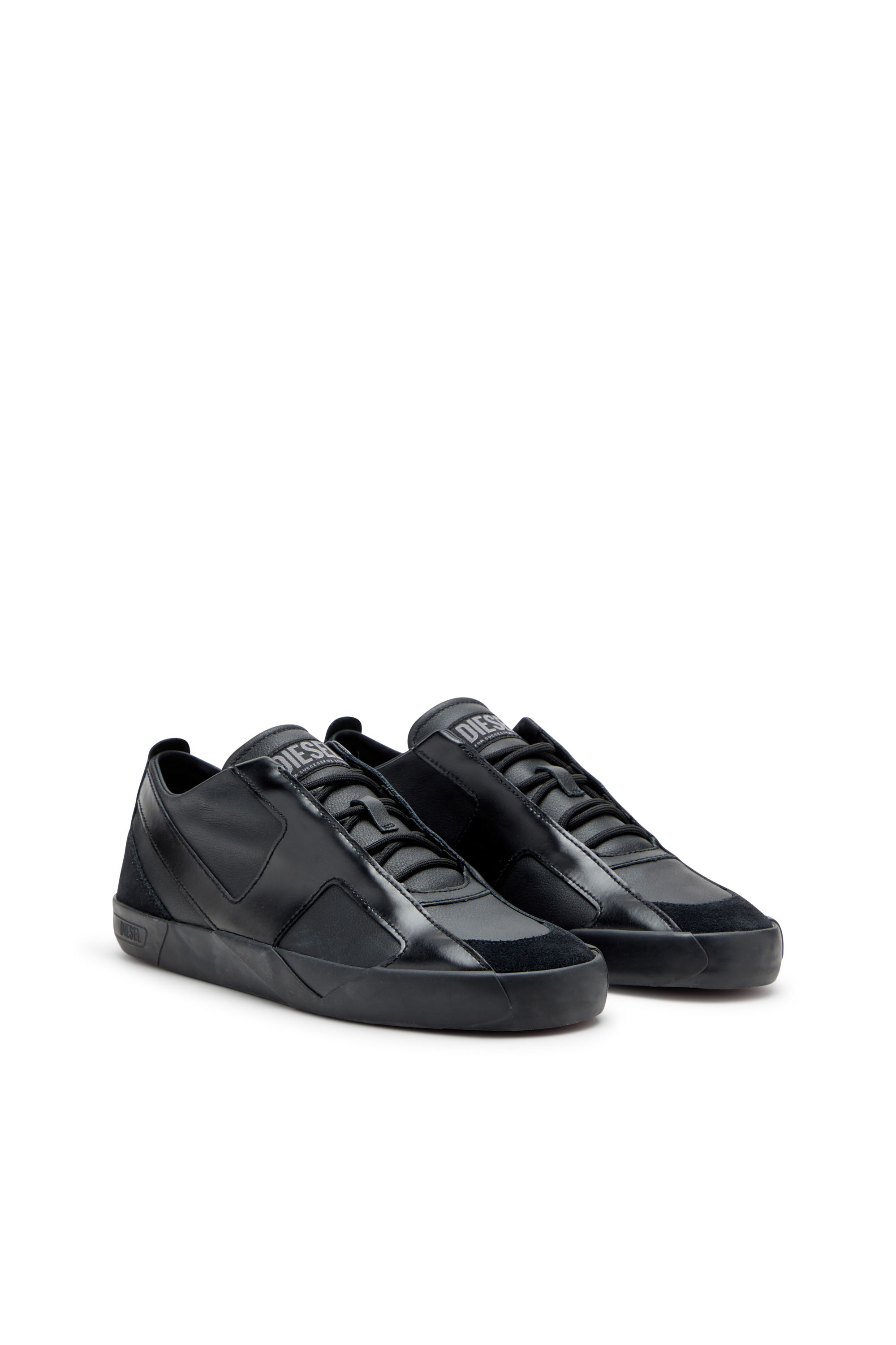 Diesel - S-SLANTE-D LOW, Man's S-Slante-D-Sneakers in suede and leather with D logo in Black - 2