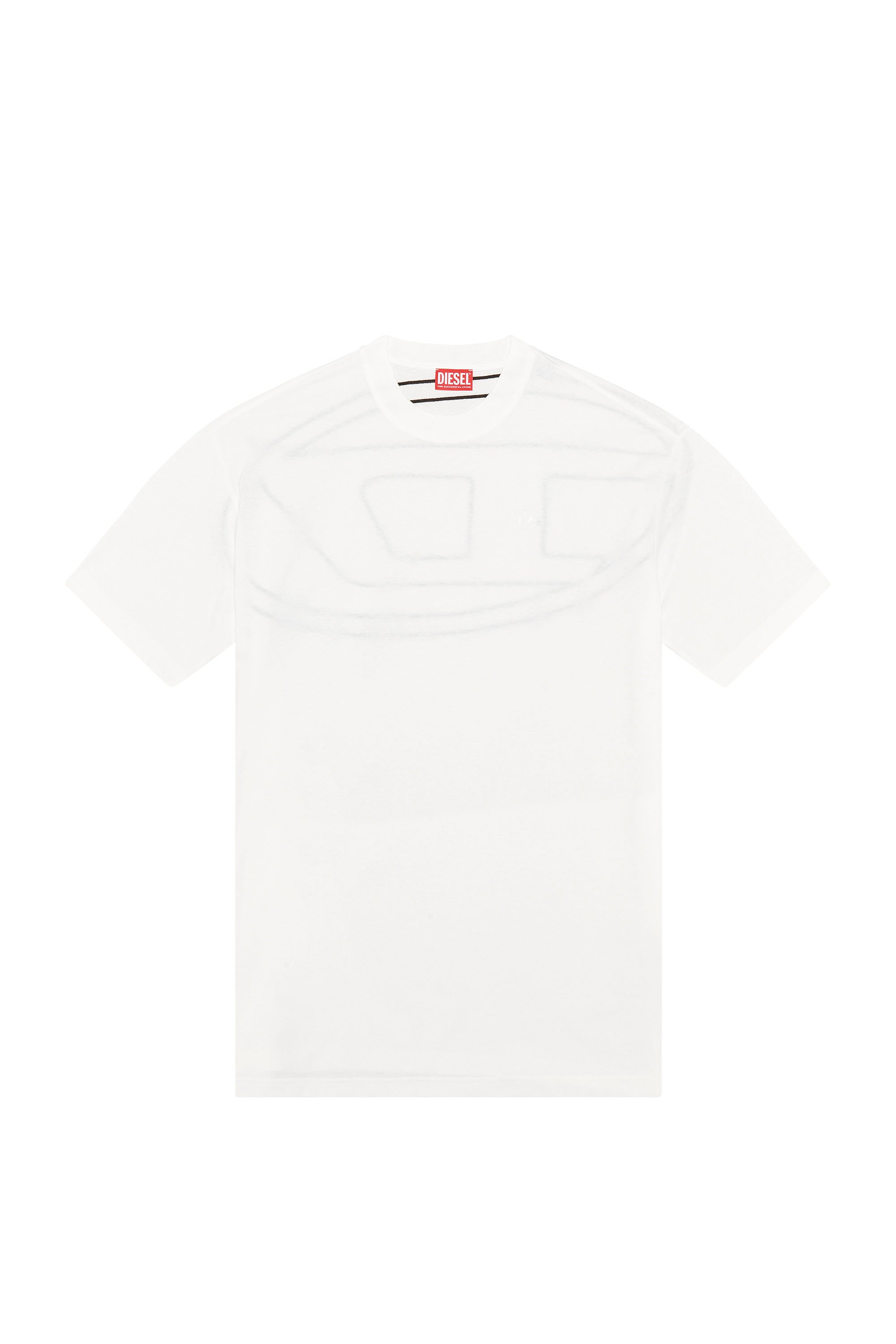 Diesel - T-BOGGY-MEGOVAL-D, Man's T-shirt with maxi oval D embroidery in White - 3