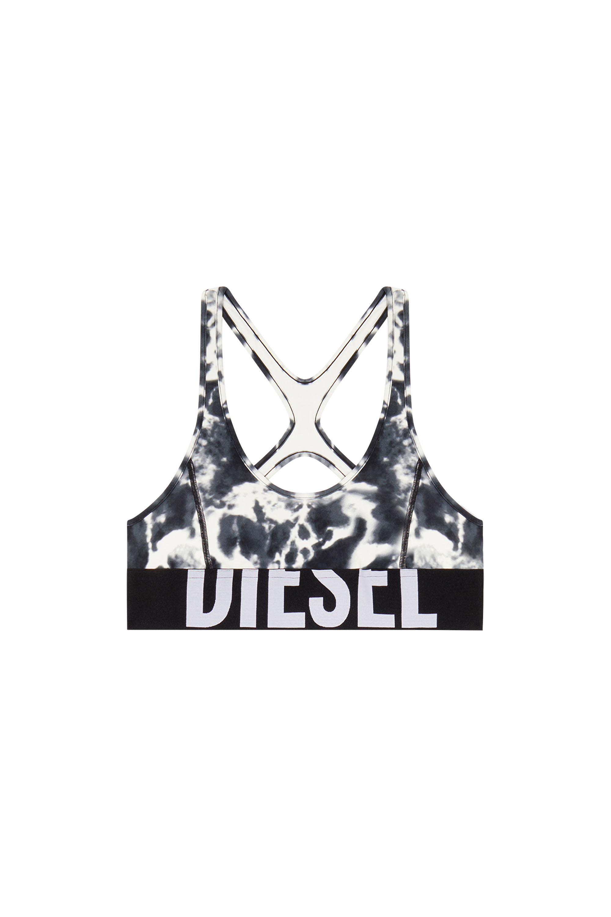 Diesel - ALLISON-D-POP, Woman's Sports bra in printed microfibre in White/Black - 2