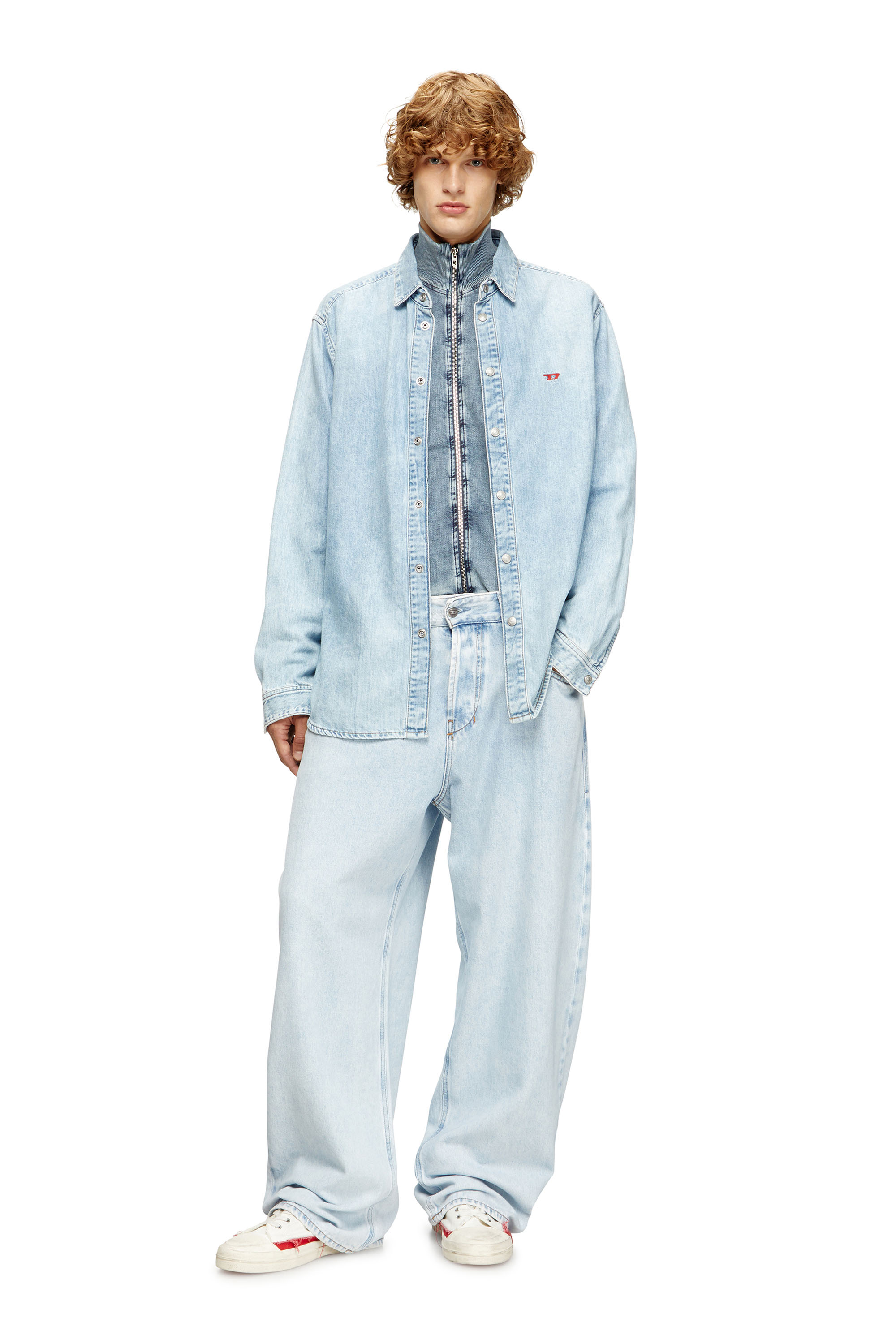 Diesel - D-SIMPLY, Man's Shirt in denim in Light Blue - 2