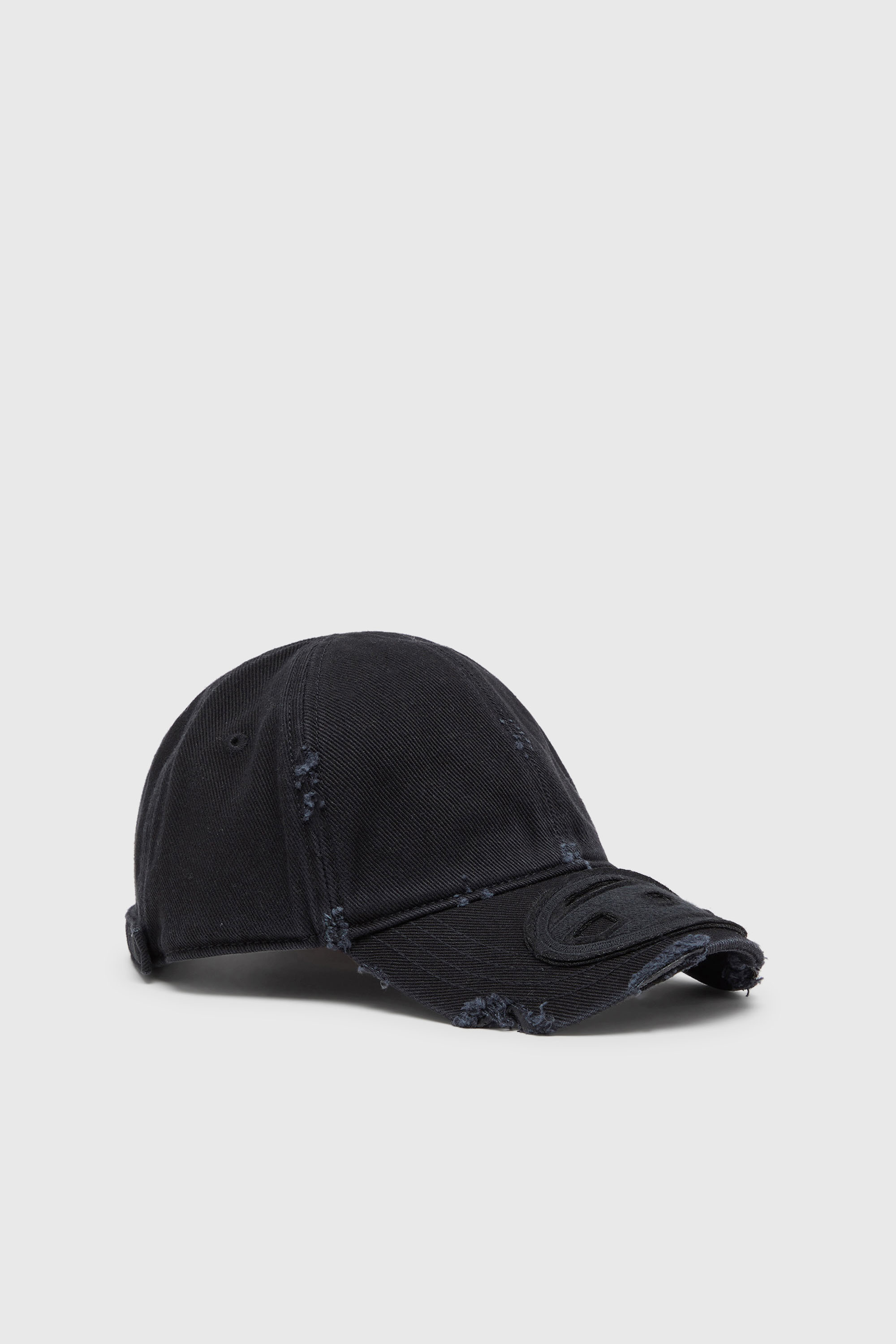 Cotton twill cap with distressed details