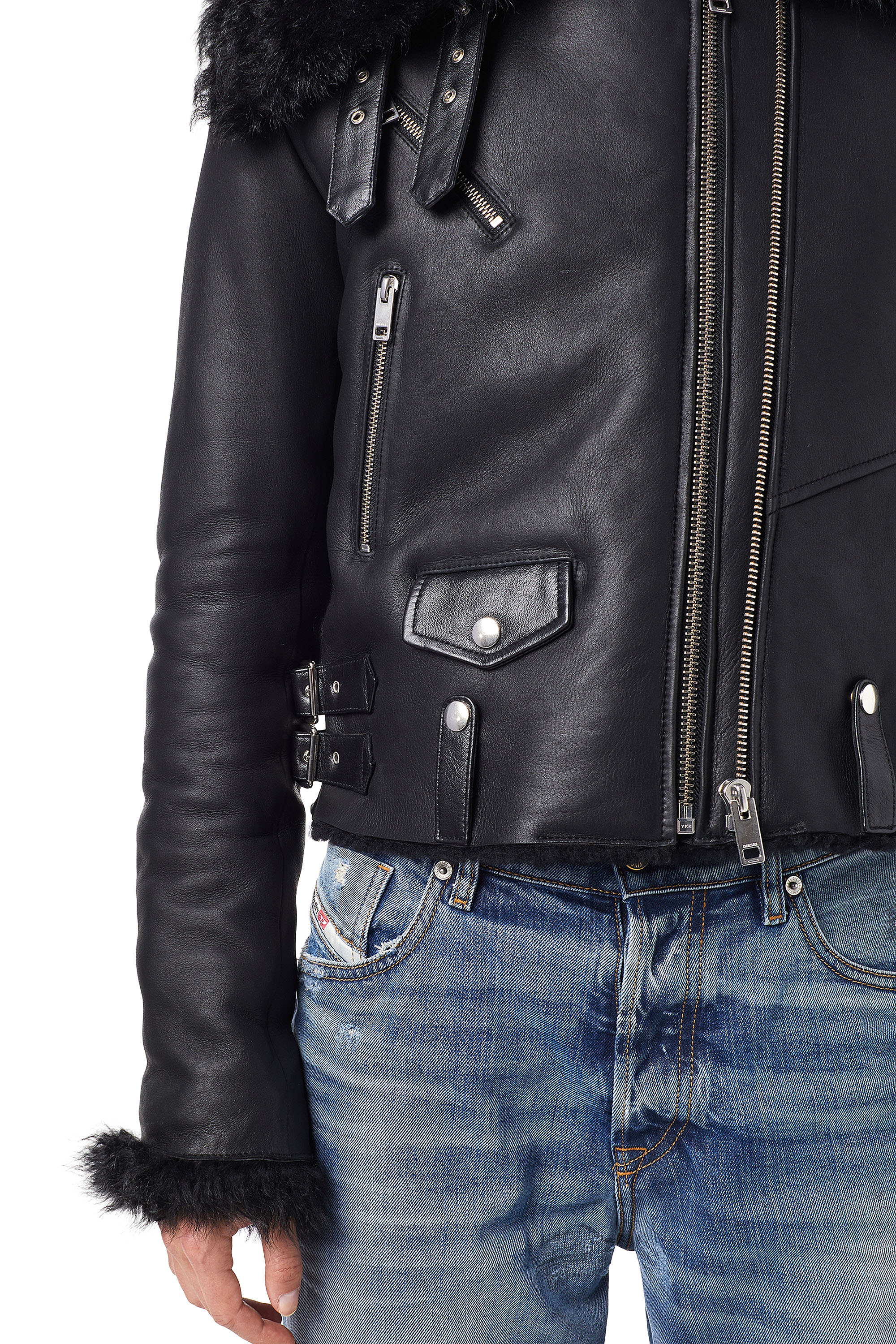 diesel shearling leather jacket