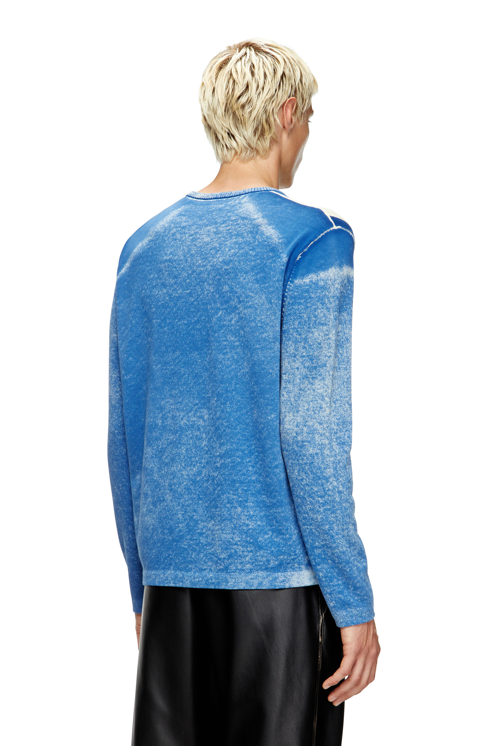 Diesel - K-OLIBA-V, Unisex's Inside-print striped jumper in Blue/White - 4