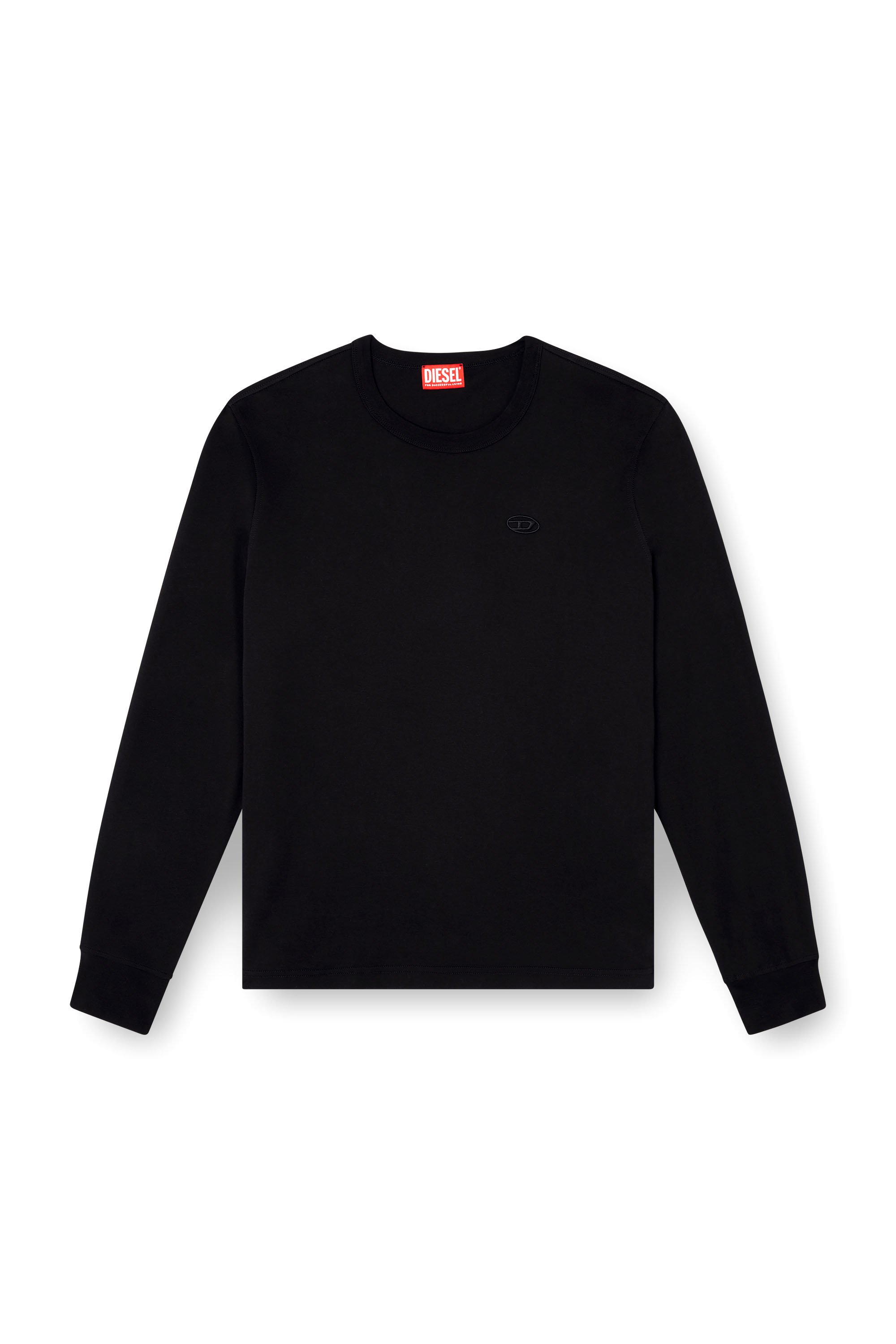 Diesel - T-ADJUST-LS-SLITS-R17, Man's Long-sleeve T-shirt with logo embroidery in Black - 3