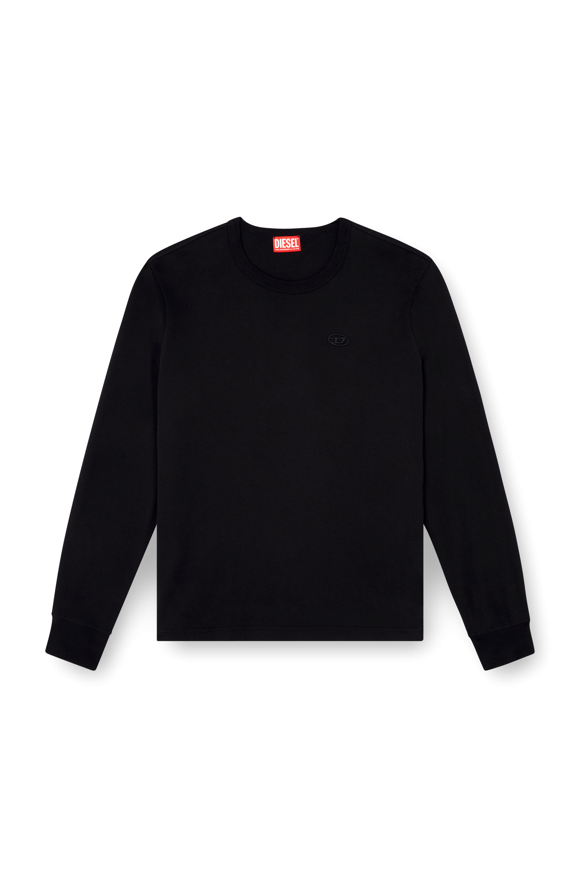 Diesel - T-ADJUST-LS-SLITS-R17, Man's Long-sleeve T-shirt with logo embroidery in Black - 2