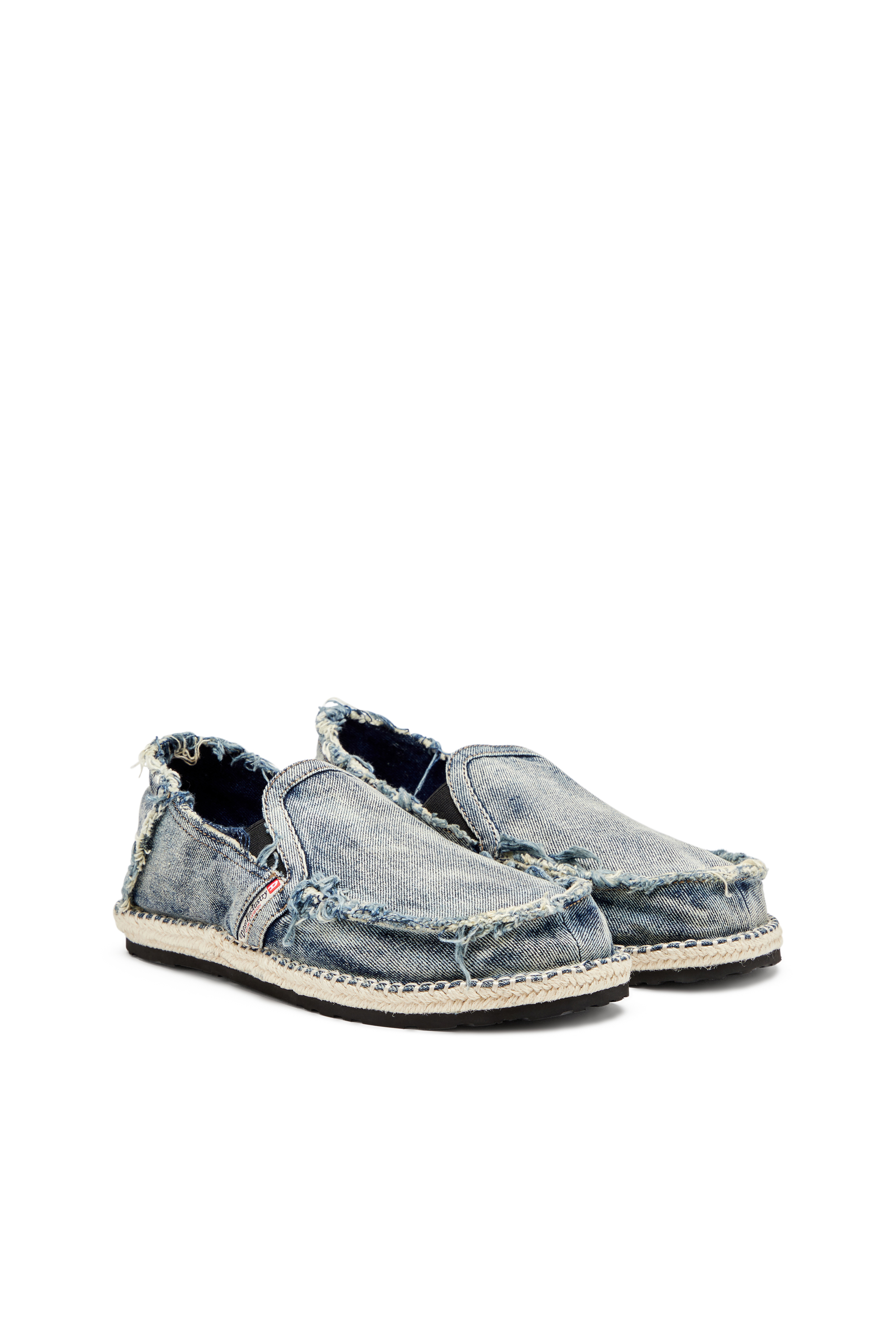 Diesel - D-LUKAS ESP, Man's D-Lukas-Espadrille loafers in distressed denim in Light Blue - 2