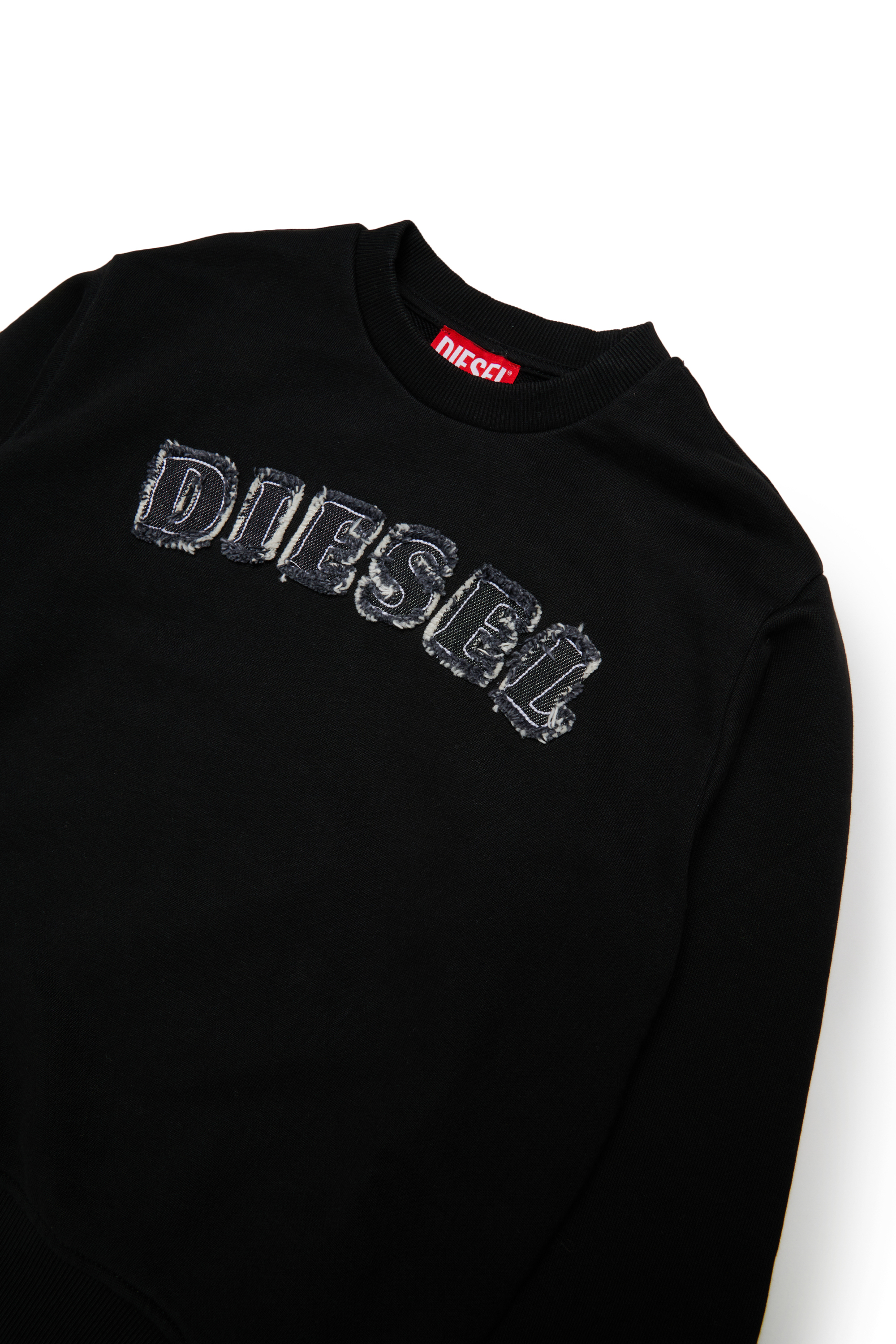 Diesel - SJEANS OVER, Man's Sweatshirt with frayed logo letters in Black - 3