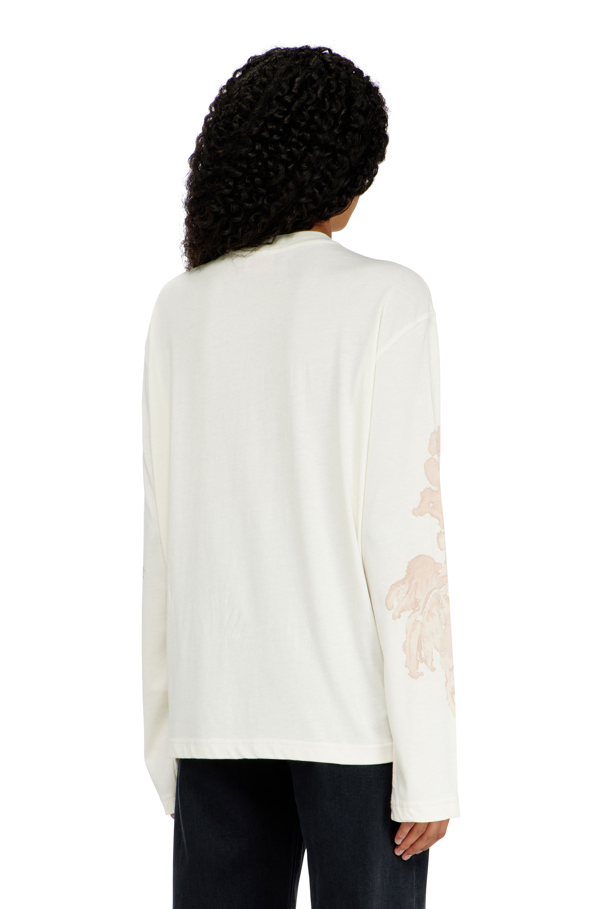 Diesel - T-HILARY-LS-AA1, Woman's Cotton long-sleeve T-shirt with graphic print in White - 4