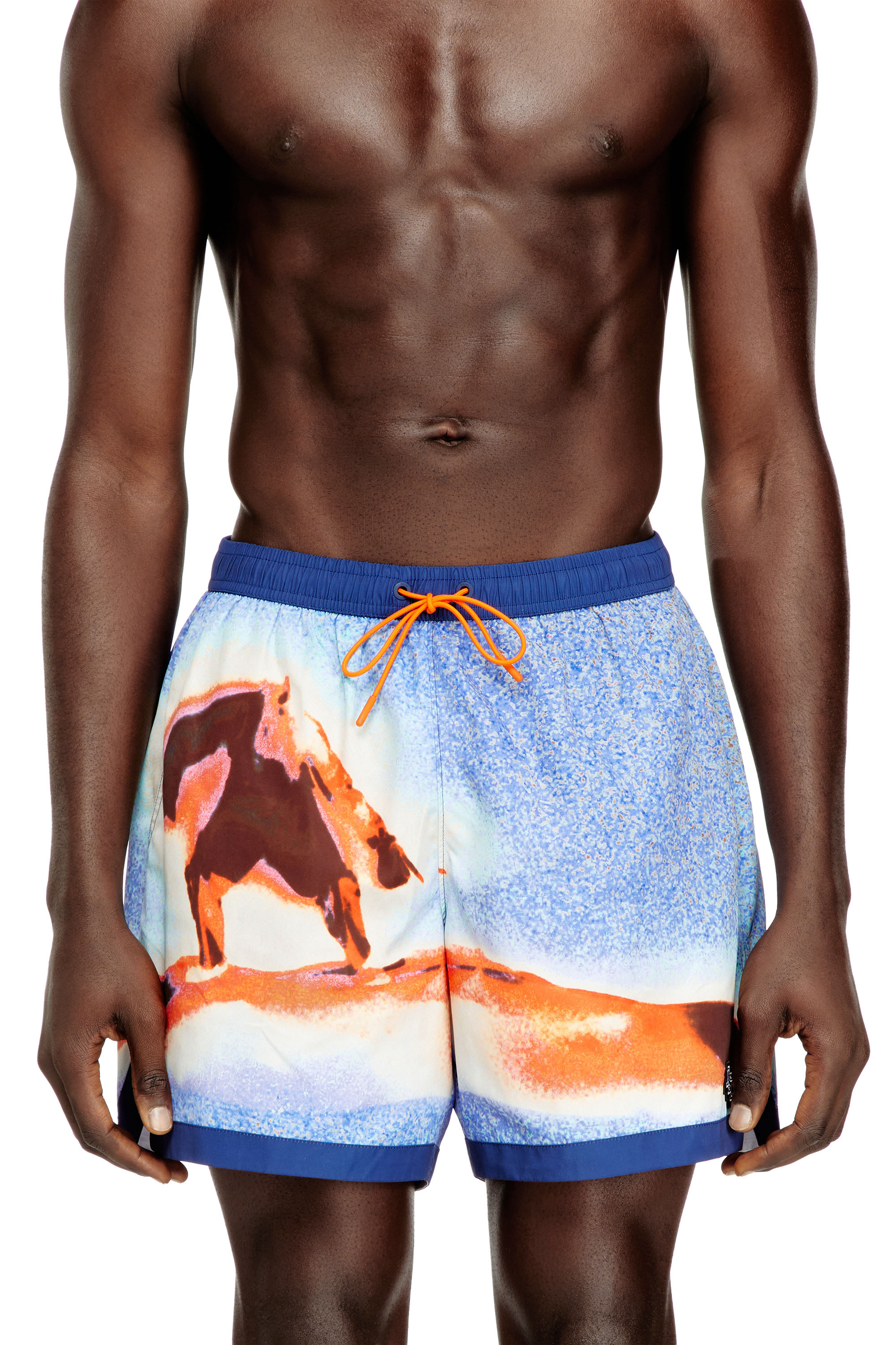 Diesel - SOCCER-41-D-POP-C, Man's Swim shorts with all-over surfboard print in null - 1