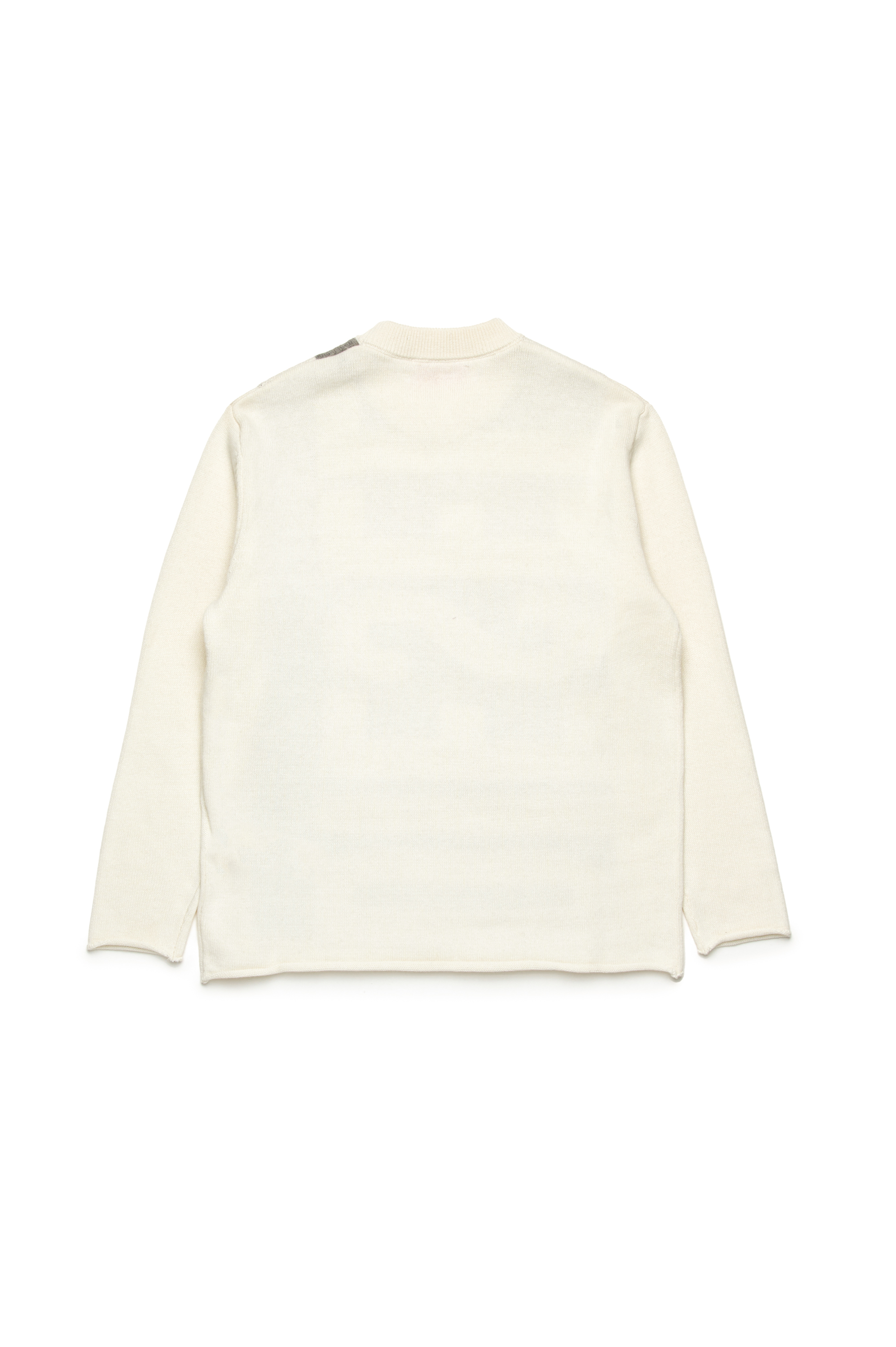 Diesel - KFLOYD OVER, Man's Jumper with peel-off logo in White - 2