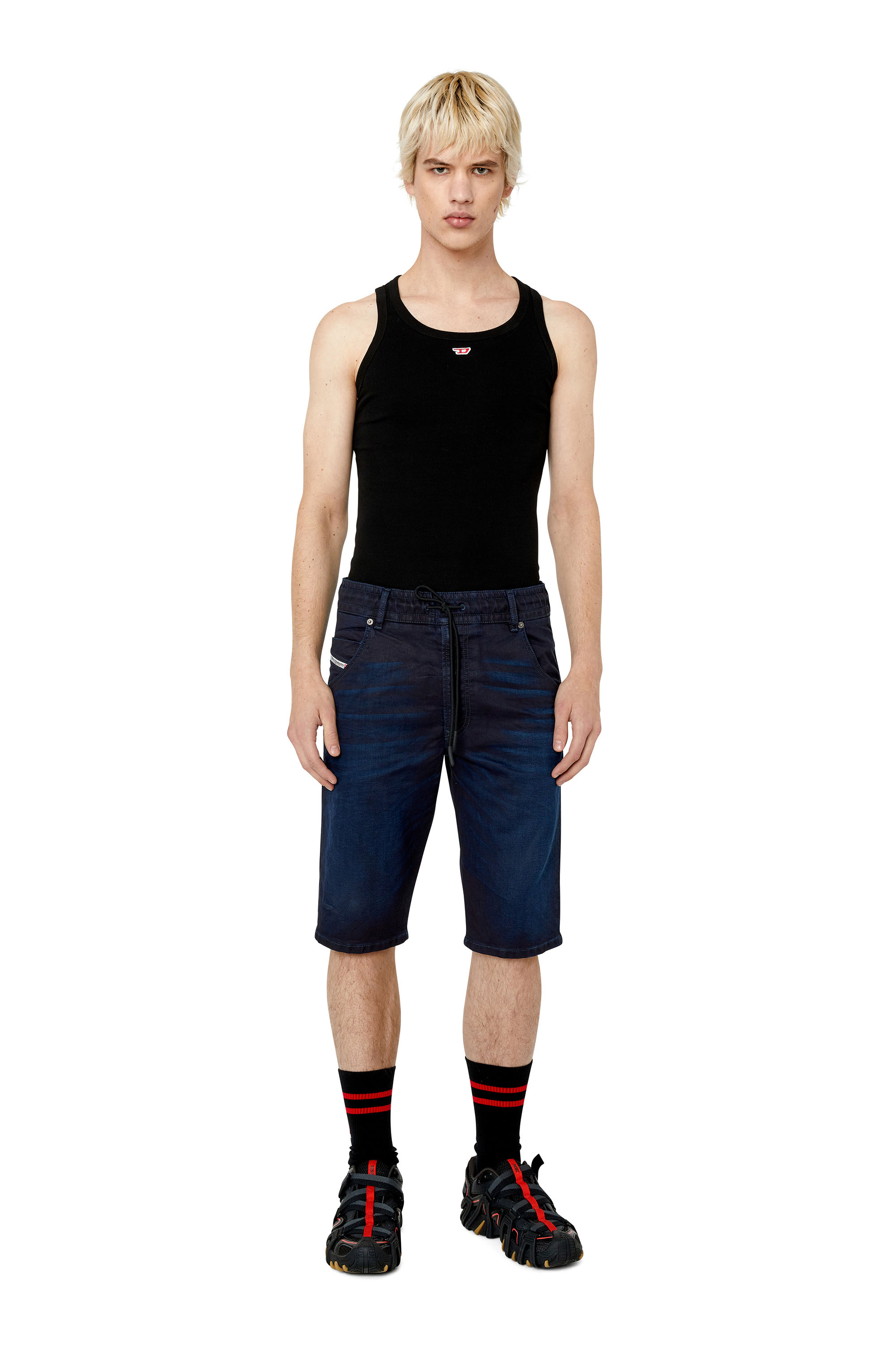 Diesel - D-KROOSHORT-Z JOGGJEANS, Dark Blue - Image 4