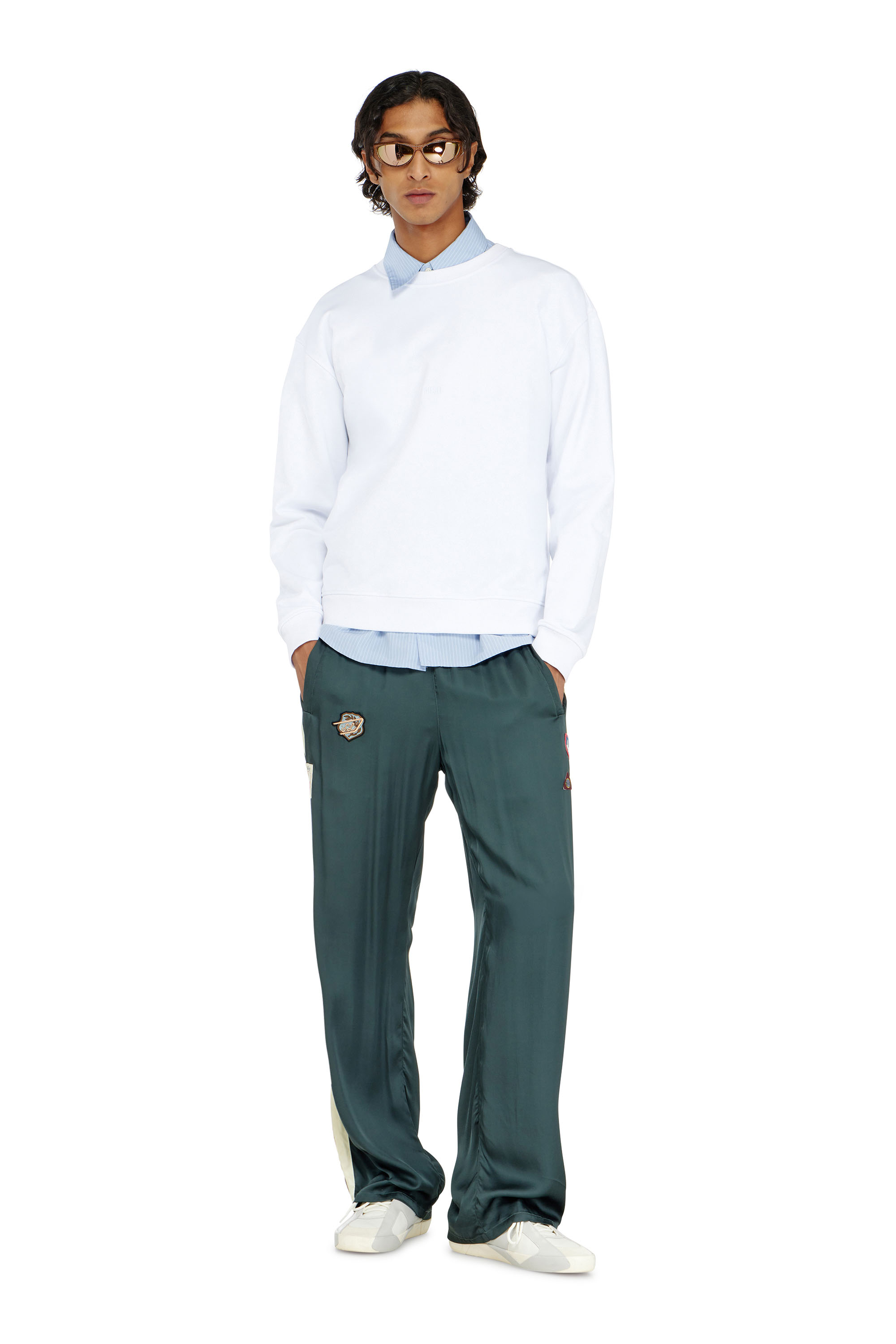 Diesel - S-NORM-AA5, Man's Cotton sweatshirt with micro logo embroidery in null - 2