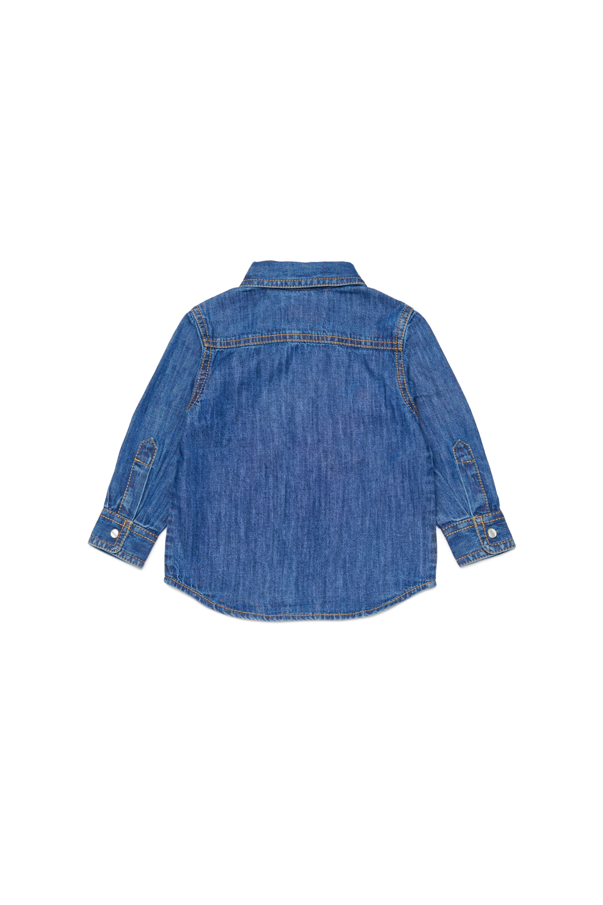 Diesel - CARTOB, Man Denim shirt with Oval D embroidery in Blue - Image 2